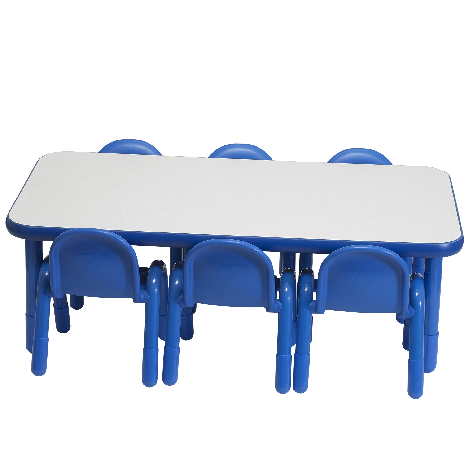 BASELINE Toddler 60" x 30" Rectangular Table & Chair Set - Solid Royal Blue