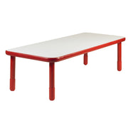 BASELINE 72" x 30" Rectangular Table - Candy Apple Red with 20" Legs
