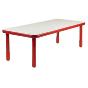 BASELINE 72" x 30" Rectangular Table - Candy Apple Red with 22" Legs