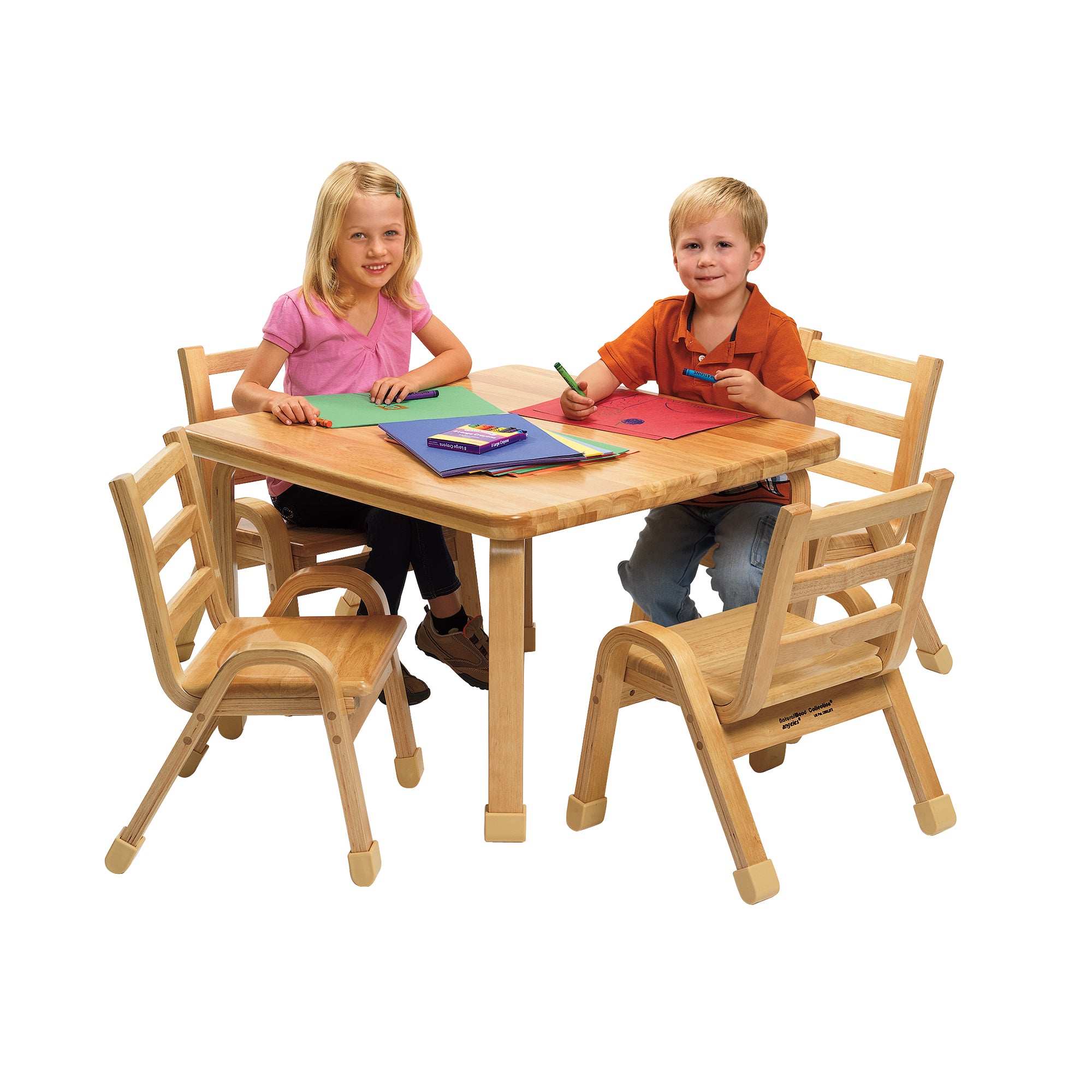 NaturalWood Collection Preschool Square Table & Chair Set