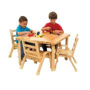 NaturalWood Collection Preschool Square Table & Chair Set