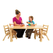 NaturalWood Collection Preschool Rectangle Table & Chair Set