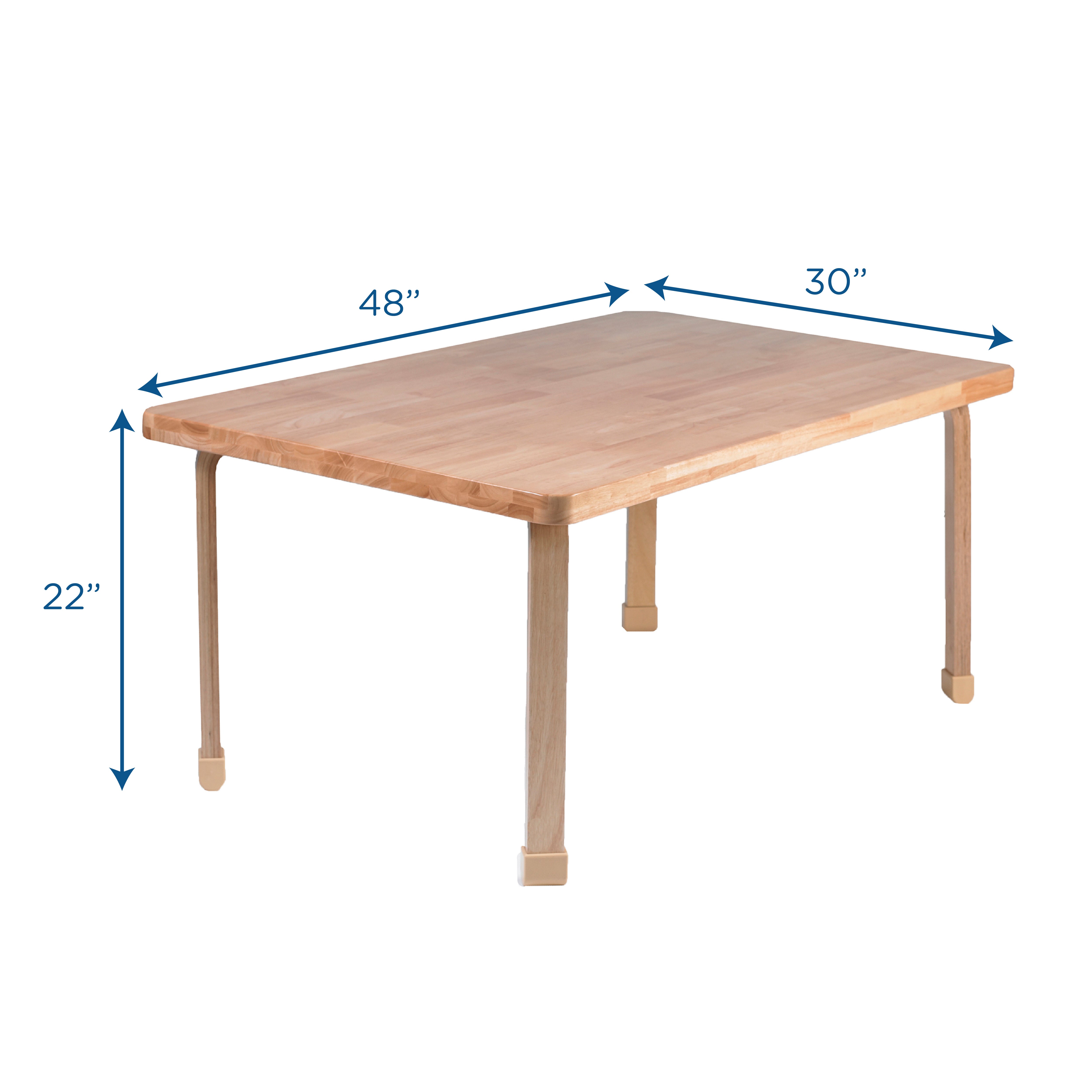Rectangle NaturalWood Table Top with 22" Legs