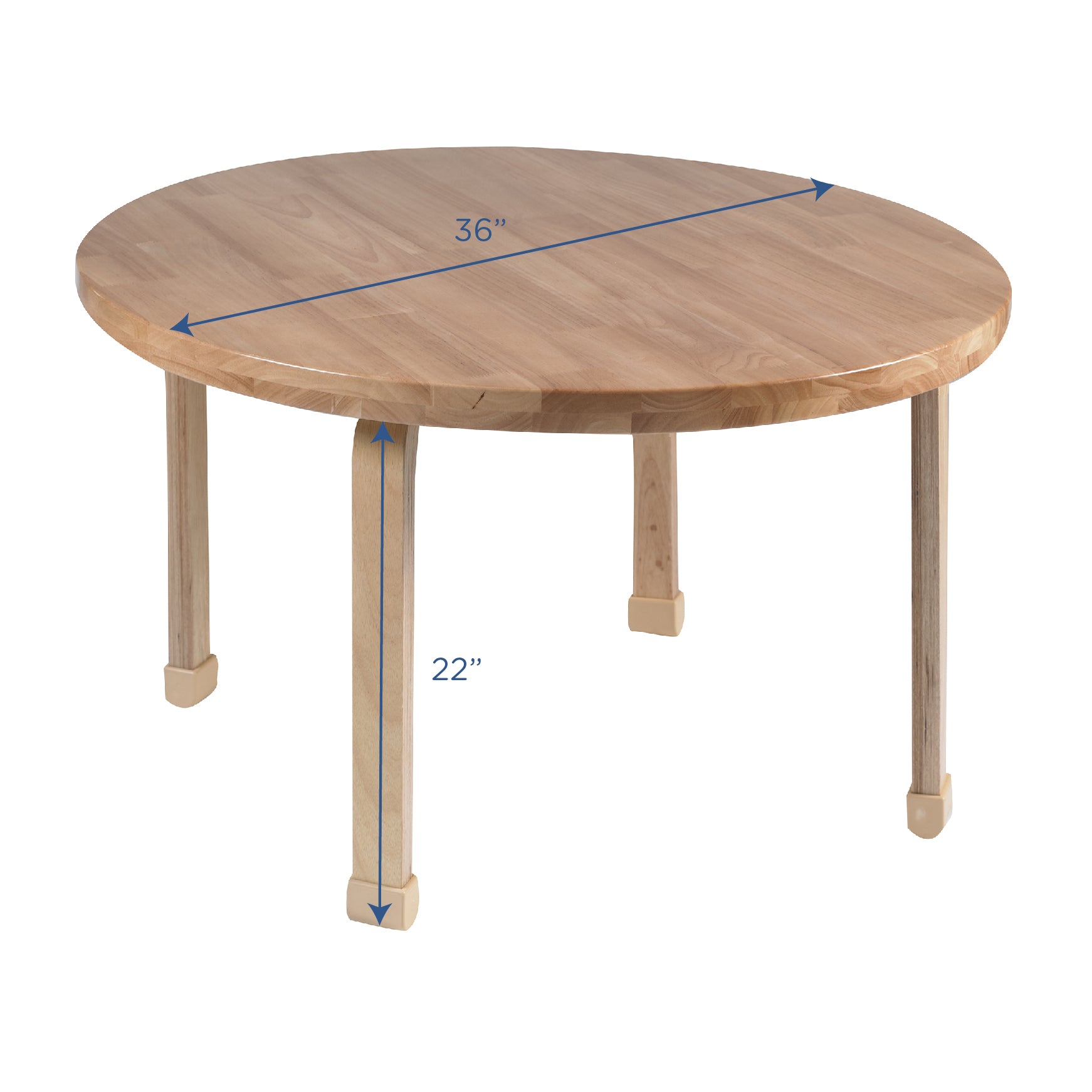 36" Dia Round NaturalWood Table Top with 22" Legs