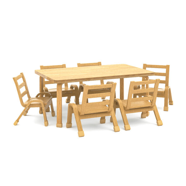 NaturalWood Collection Preschool Rectangle Table & Chair Set