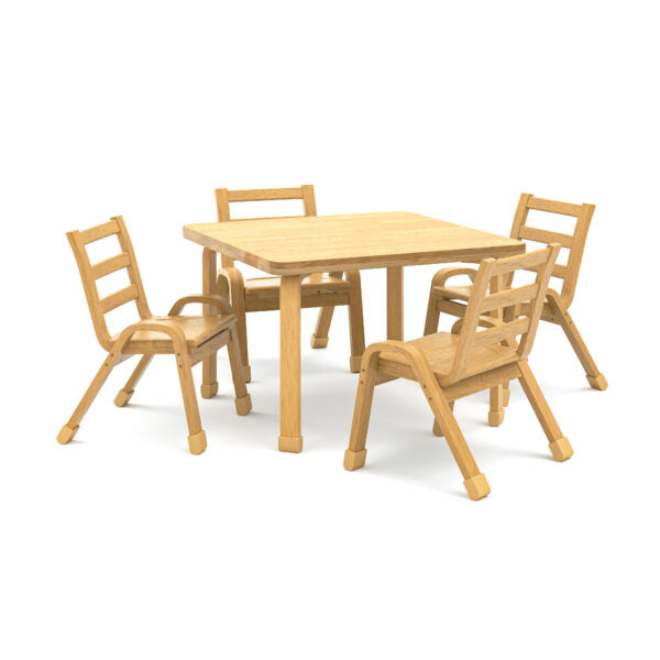 NaturalWood Collection Preschool Square Table & Chair Set