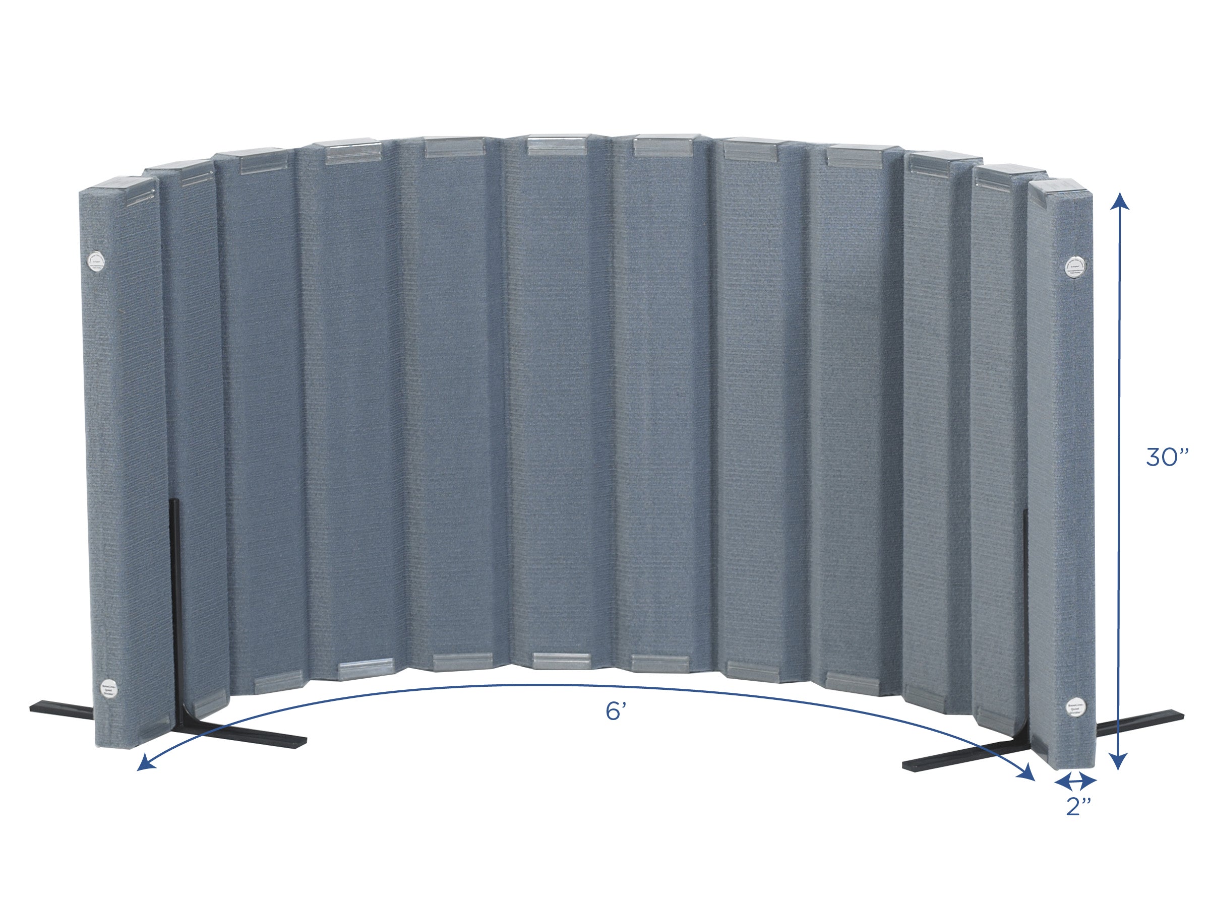 Quiet Divider with Sound Sponge 30" x 6' Wall - Slate Blue