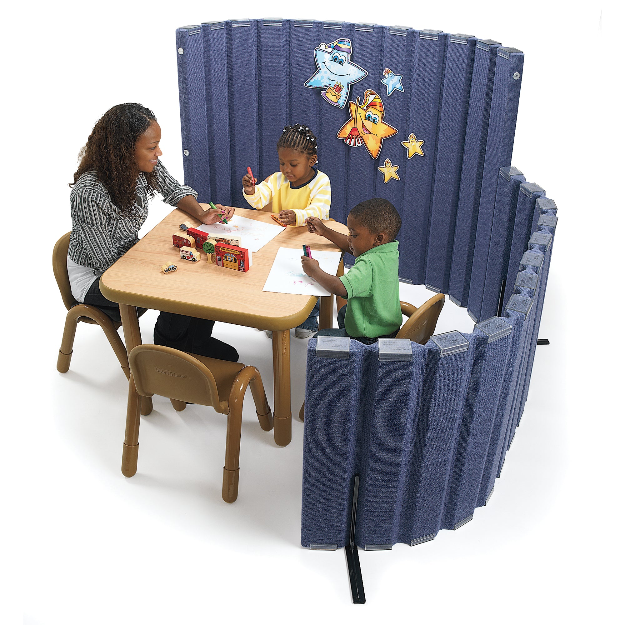 Quiet Divider with Sound Sponge 48" x 6' Wall - Slate Blue