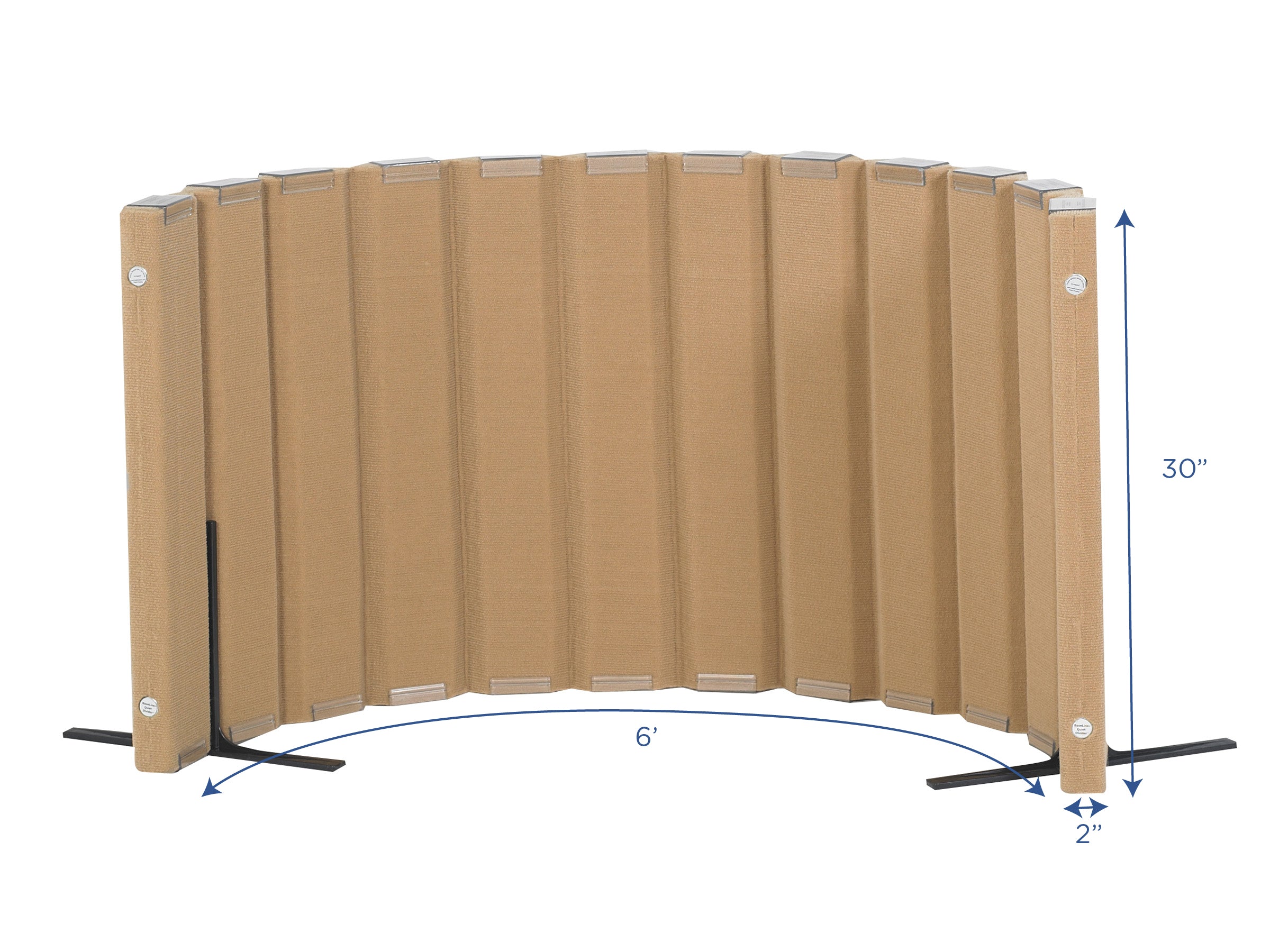 Quiet Divider with Sound Sponge 30" x 6' Wall - Natural Tan