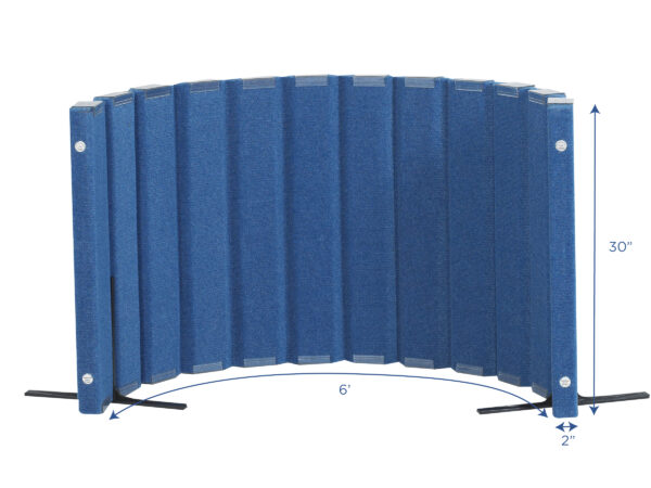 Quiet Divider with Sound Sponge 30" x 6' Wall - Blueberry