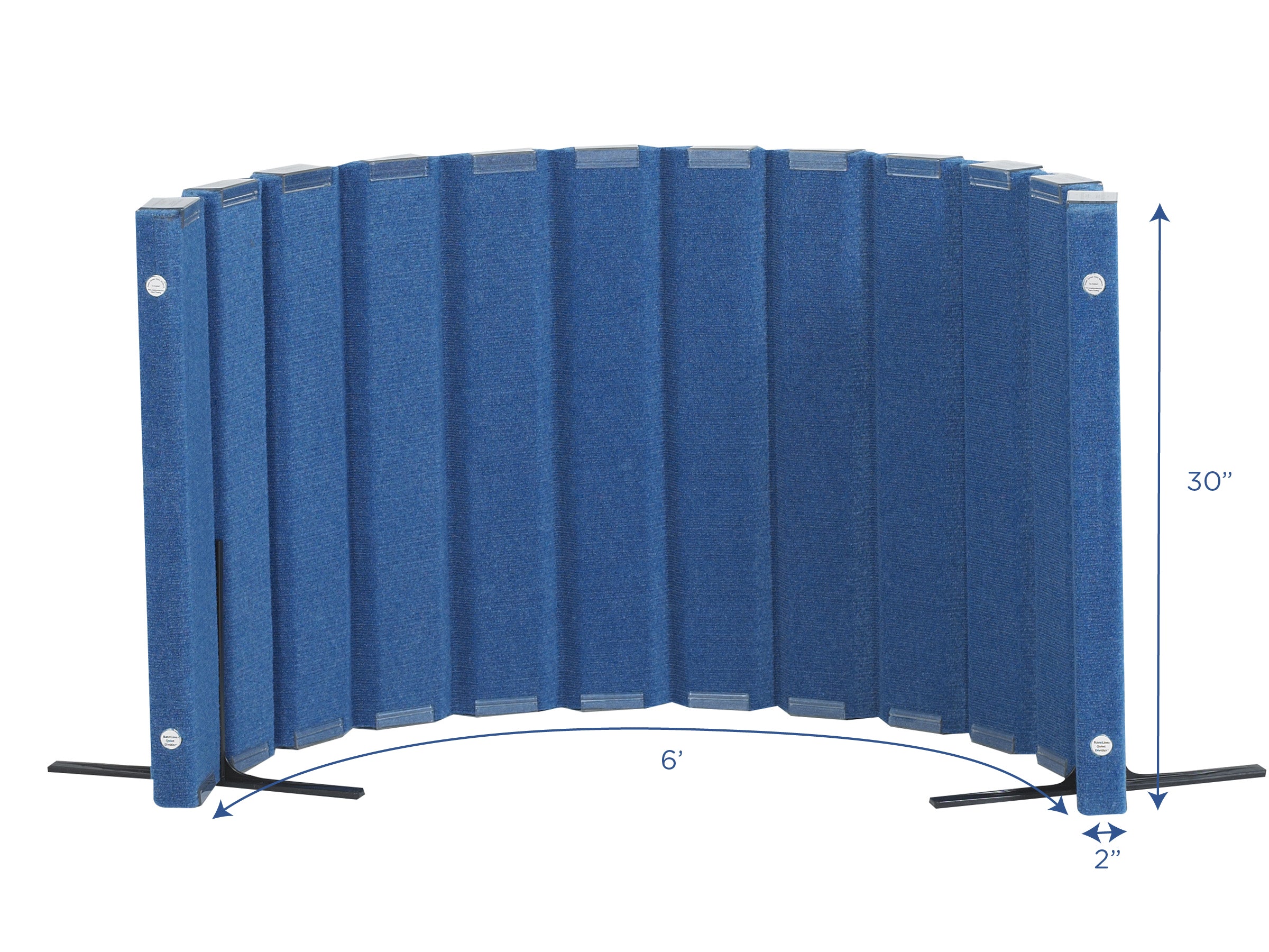 Quiet Divider with Sound Sponge 30" x 6' Wall - Blueberry