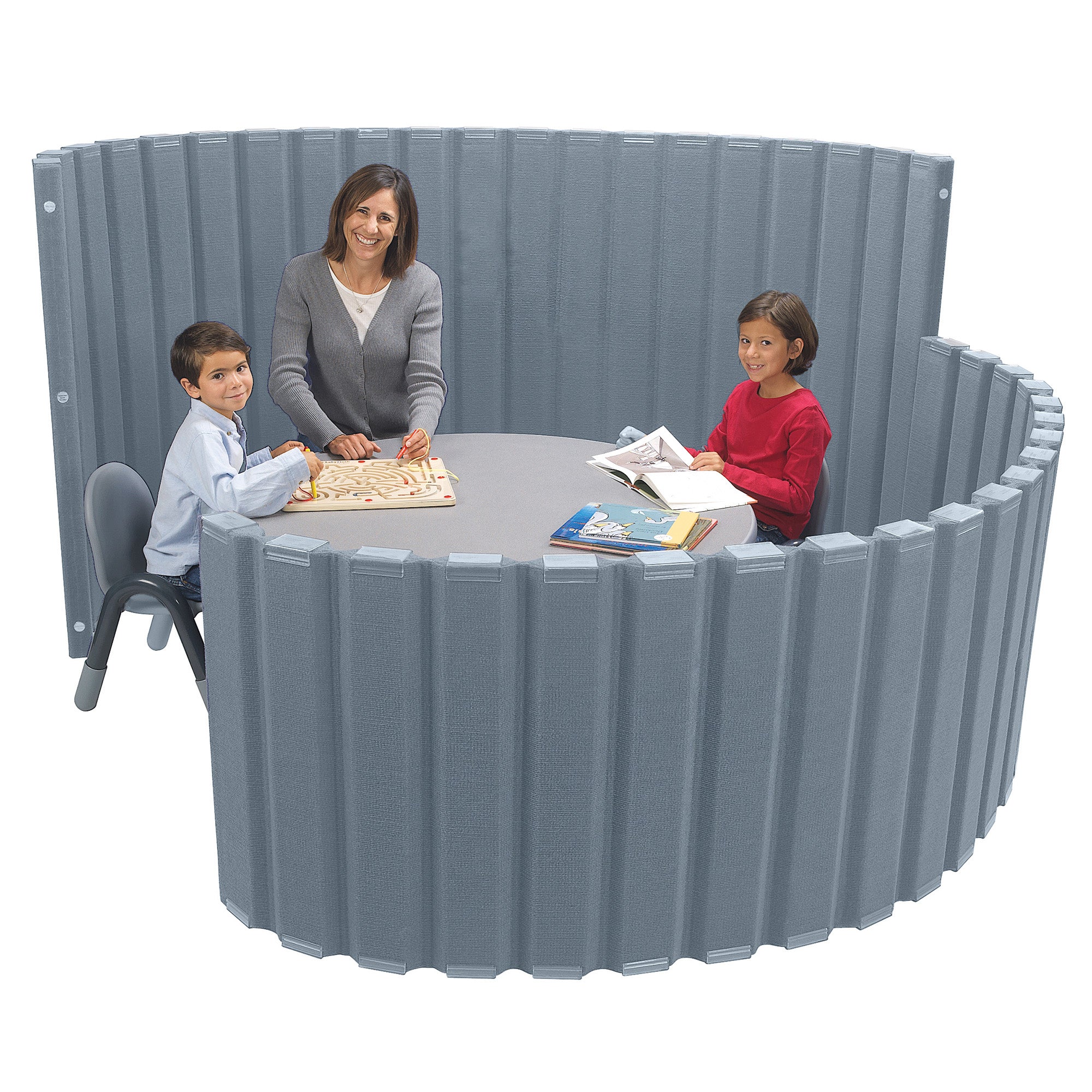 Quiet Divider with Sound Sponge 48" x 10' Wall - Slate Blue