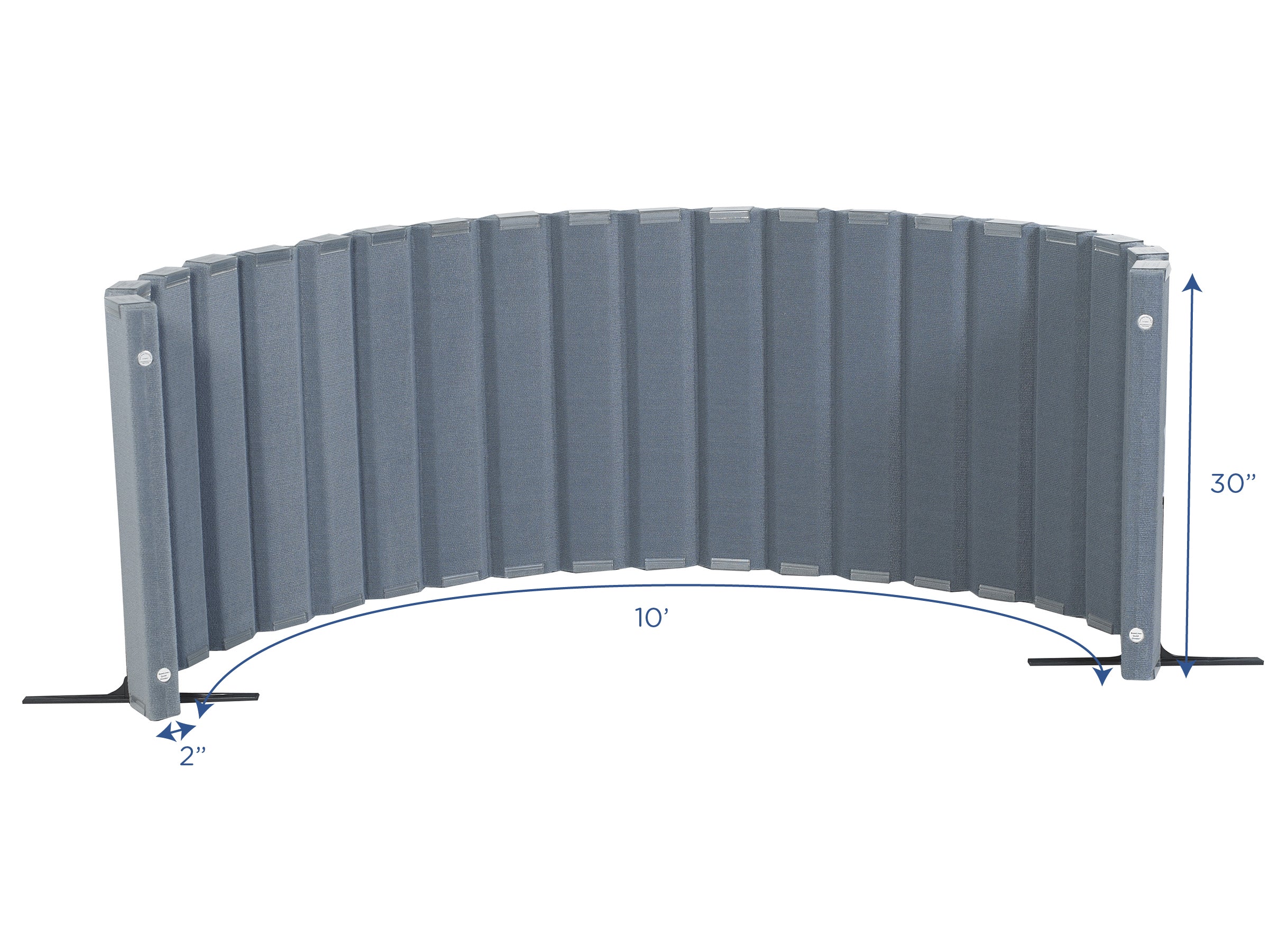 Quiet Divider with Sound Sponge 30" x 10' Wall - Slate Blue