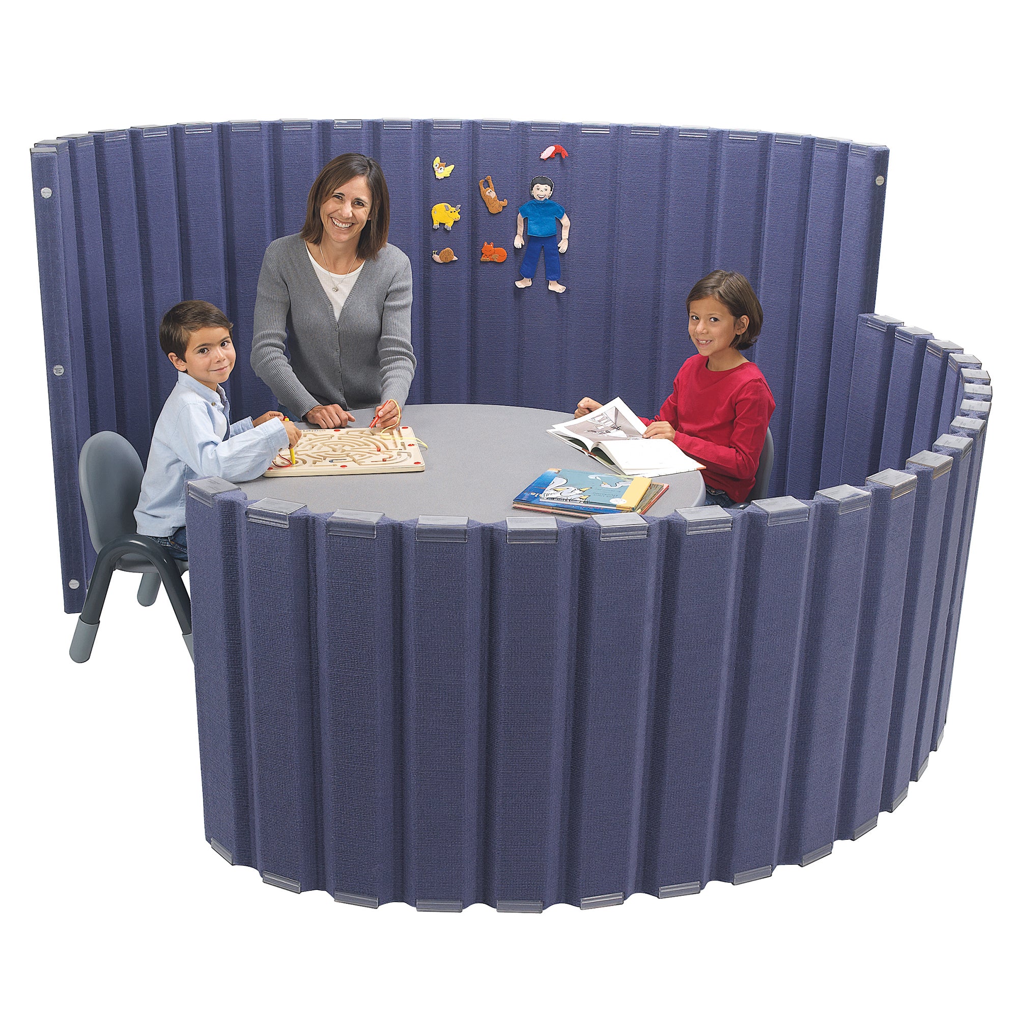 Quiet Divider with Sound Sponge 48" x 6' Wall - Slate Blue