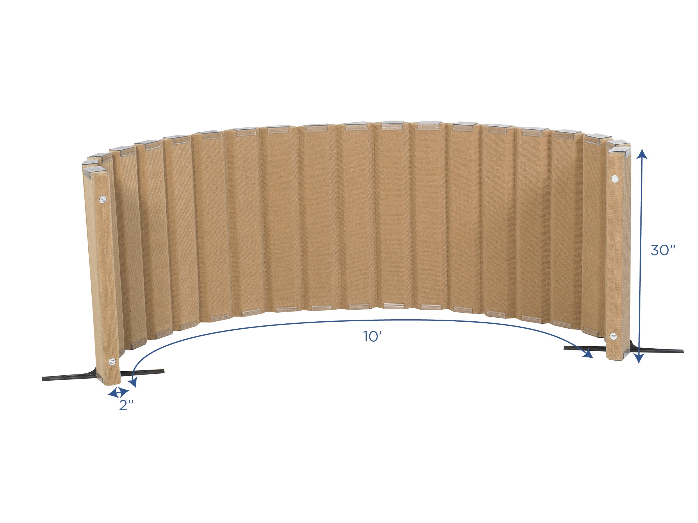 Quiet Divider with Sound Sponge 30" x 10' Wall - Natural Tan