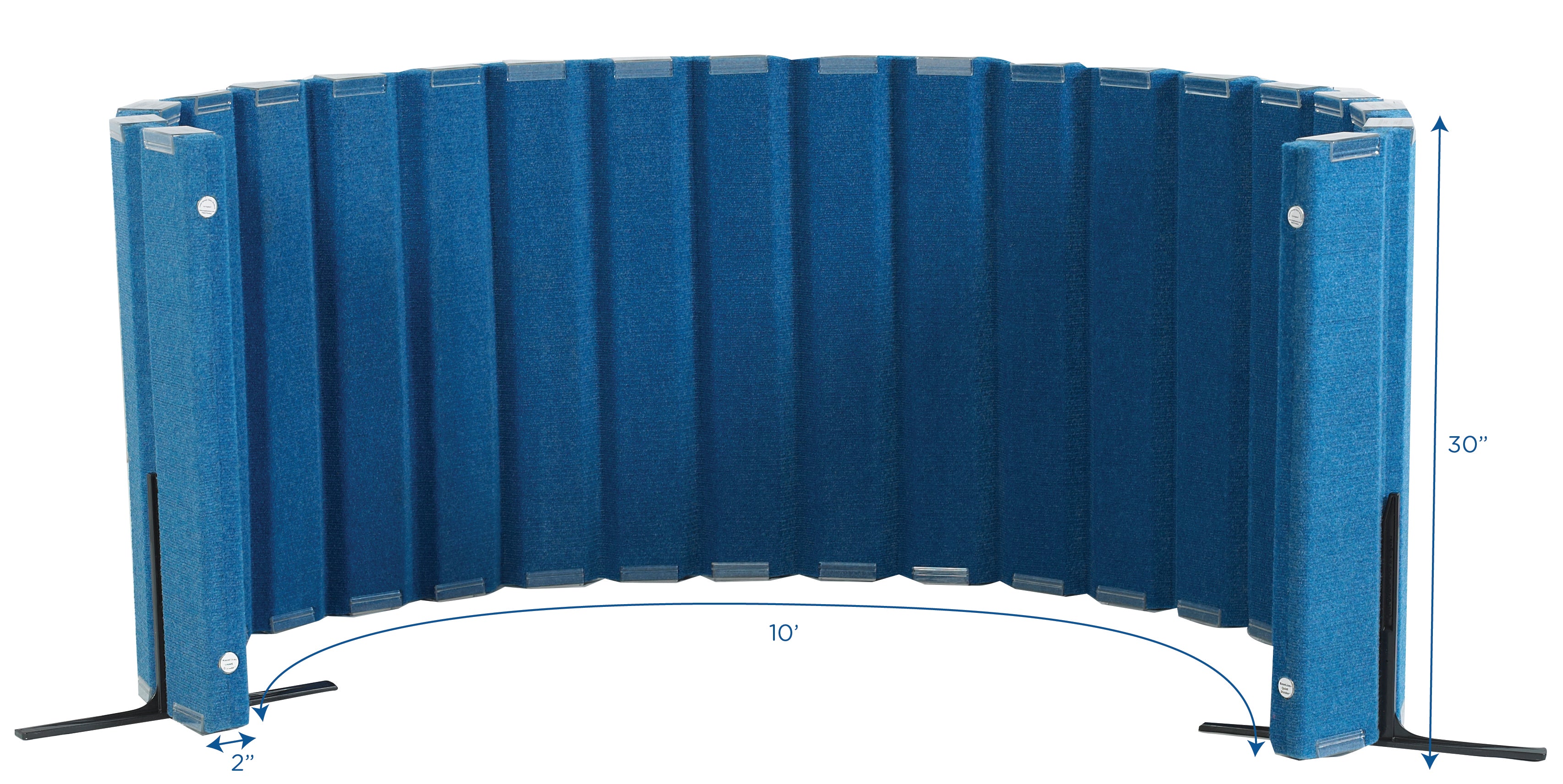 Quiet Divider with Sound Sponge 30" x 10' Wall - Blueberry