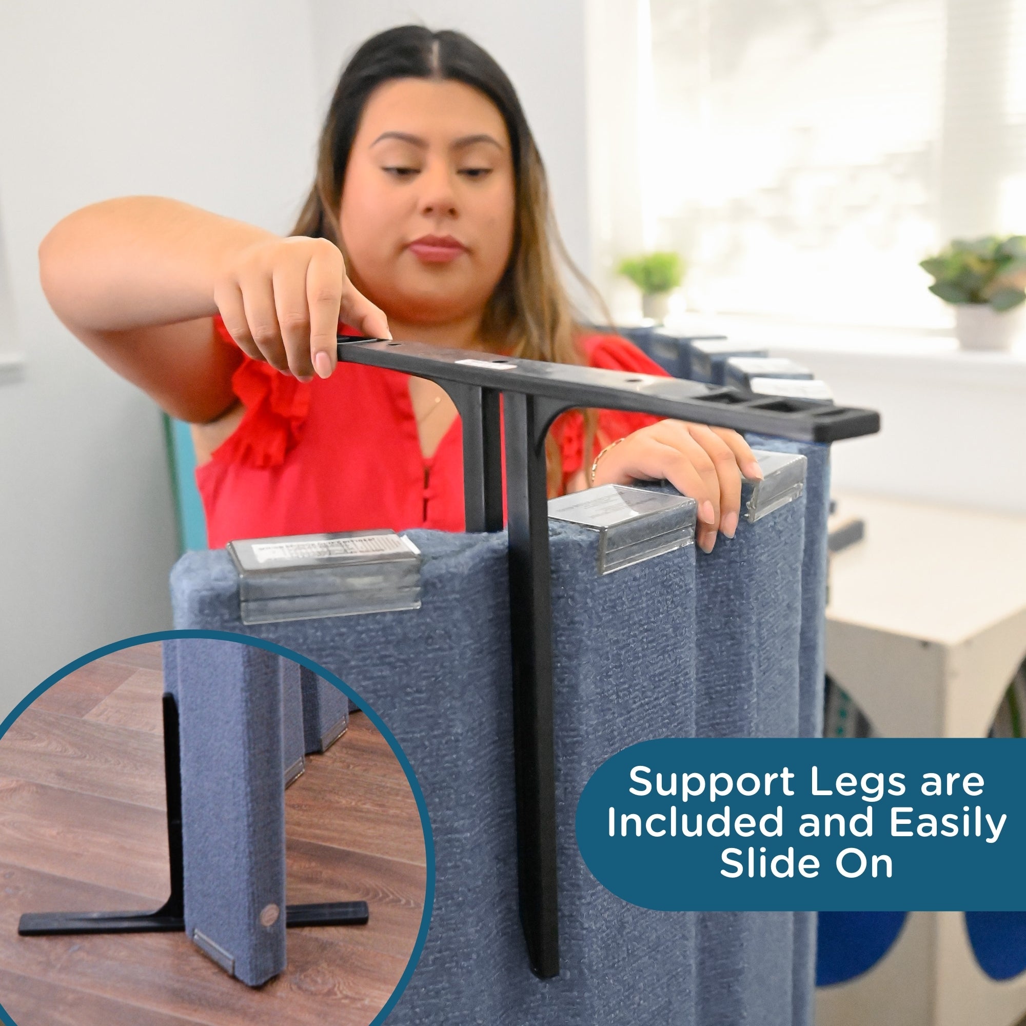 Quiet Divider with Sound Sponge 48" x 6' Wall - Slate Blue