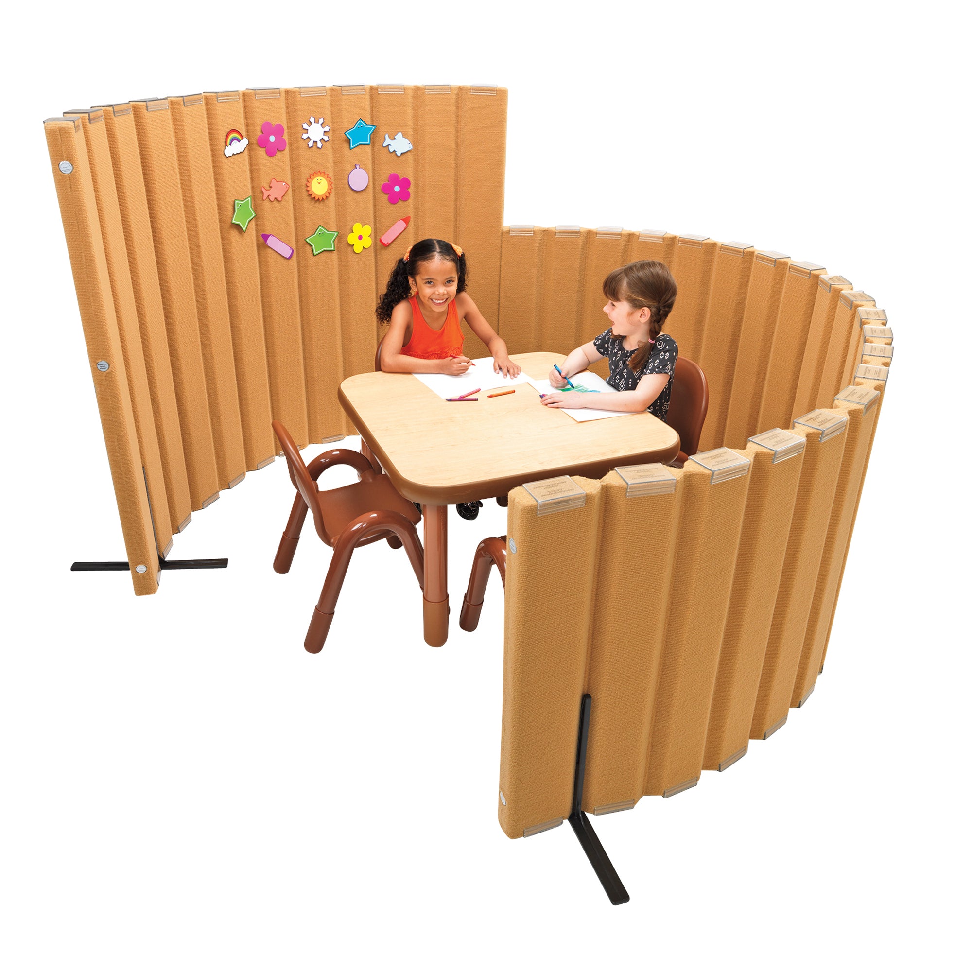 Quiet Divider with Sound Sponge 30" x 6' Wall - Natural Tan