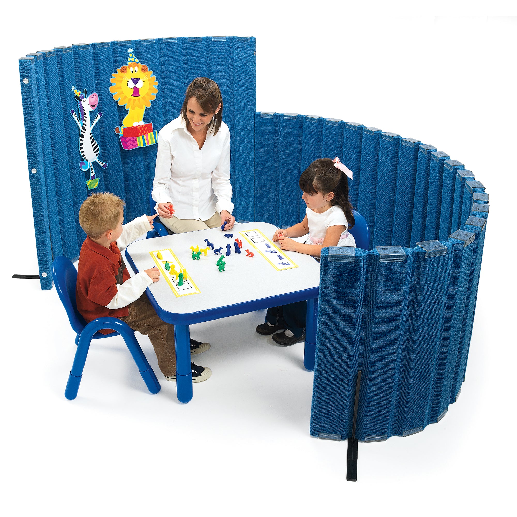 Quiet Divider with Sound Sponge 30" x 10' Wall - Blueberry