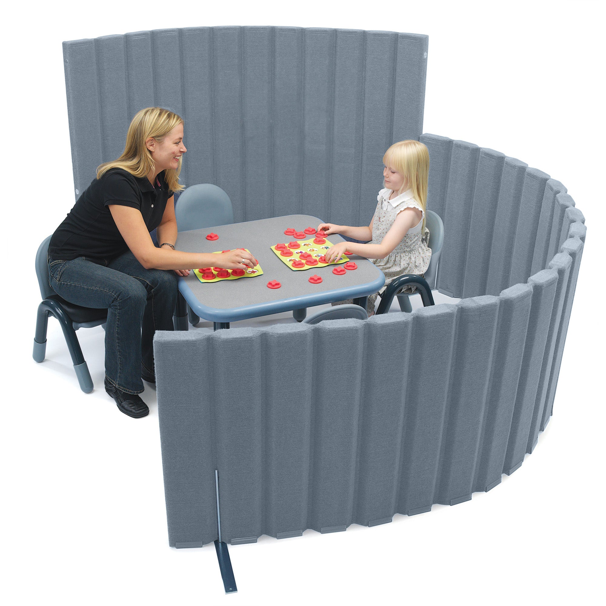 Quiet Divider with Sound Sponge 30" x 10' Wall - Slate Blue