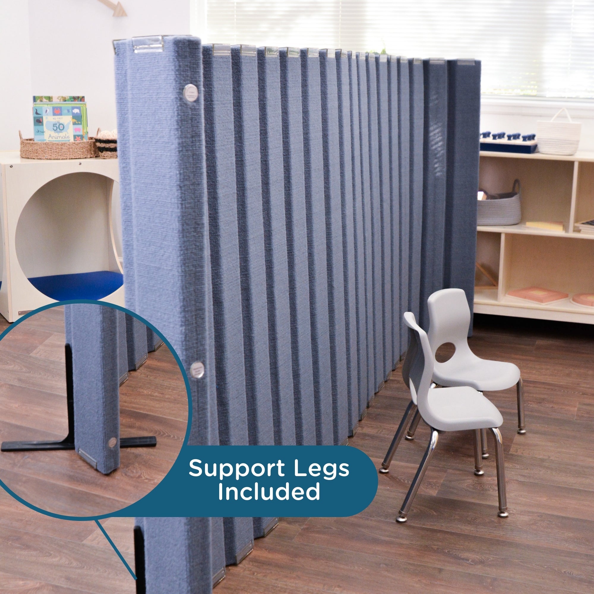 Quiet Divider with Sound Sponge 48" x 10' Wall - Slate Blue