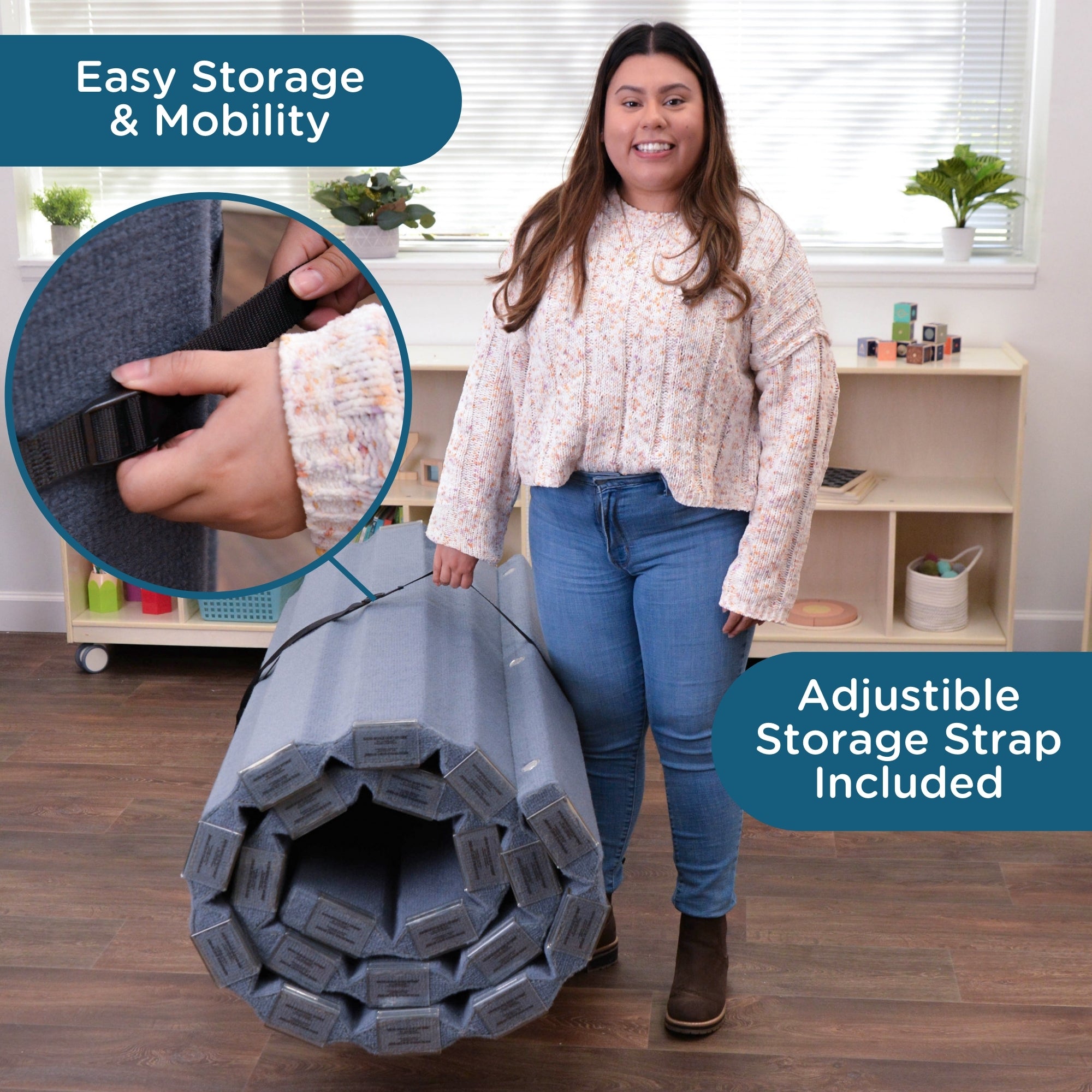 Quiet Divider with Sound Sponge 48" x 10' Wall - Slate Blue