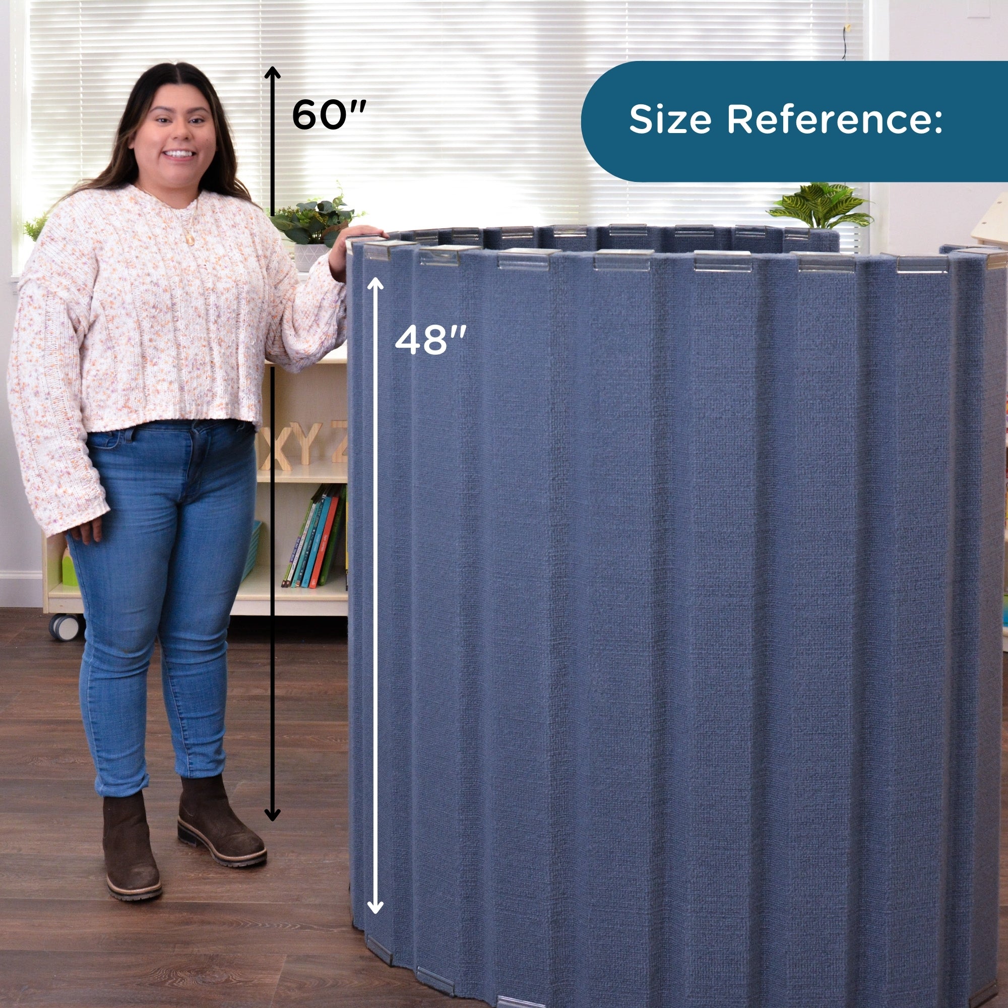 Quiet Divider with Sound Sponge 48" x 10' Wall - Slate Blue