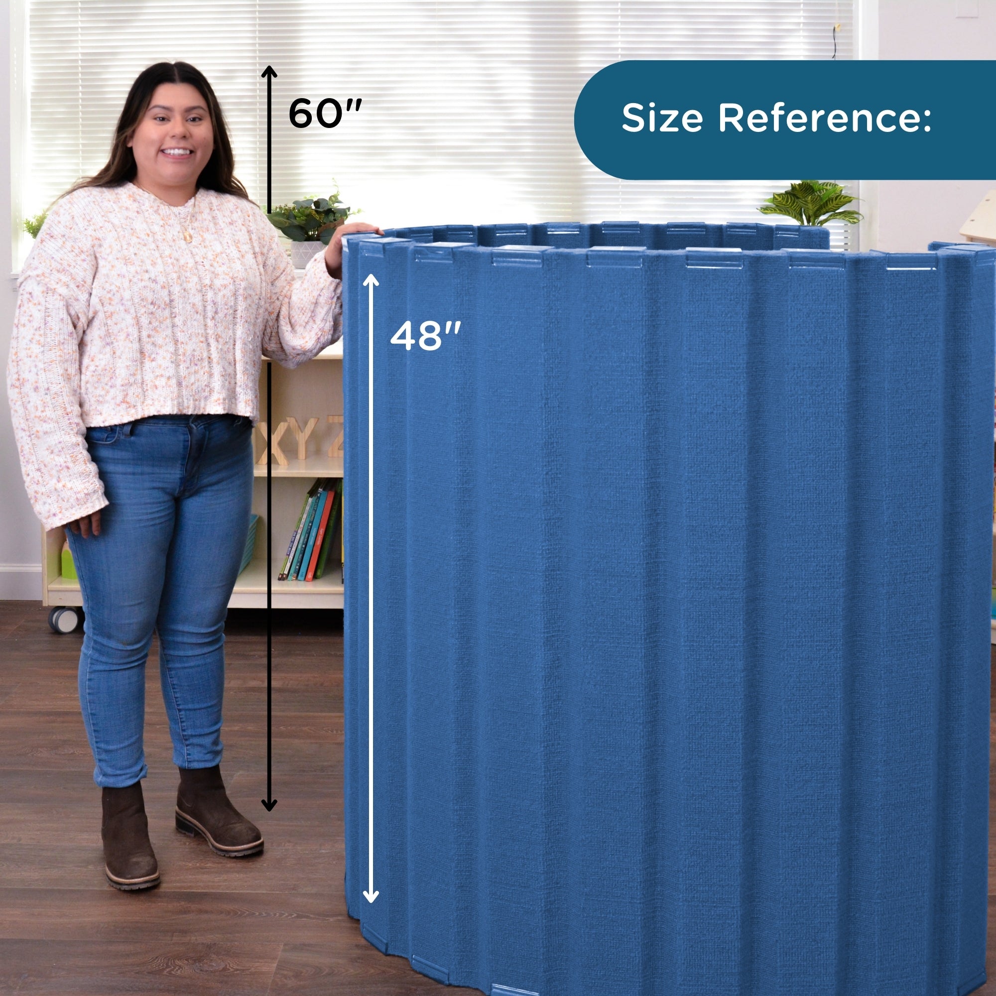 Quiet Divider with Sound Sponge 48" x 10' Wall - Blueberry