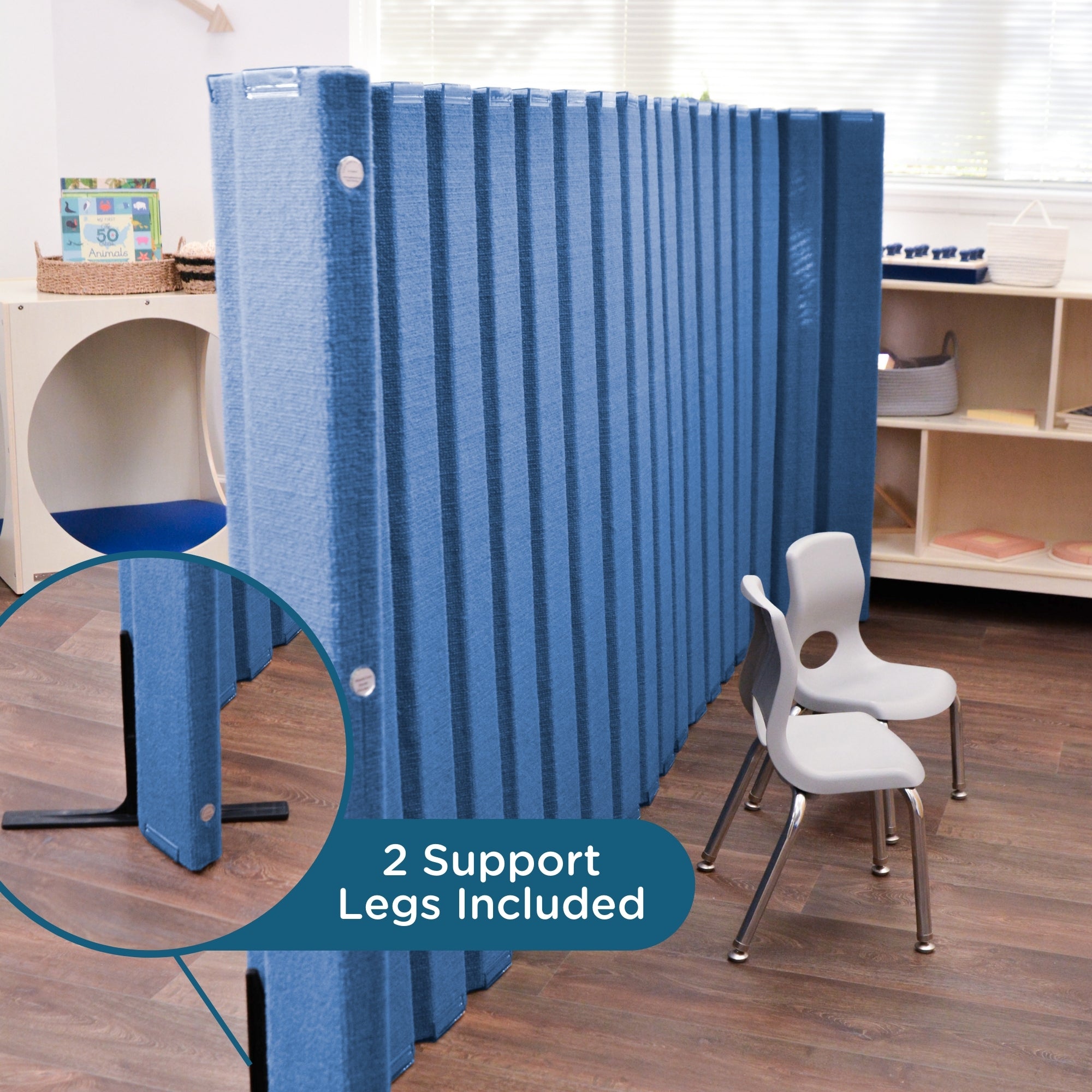 Quiet Divider with Sound Sponge 48" x 10' Wall - Blueberry