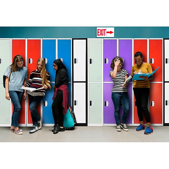 72" H x 12" W  2-Tier Steel Storage Locker with Digital Lock, Misty Green