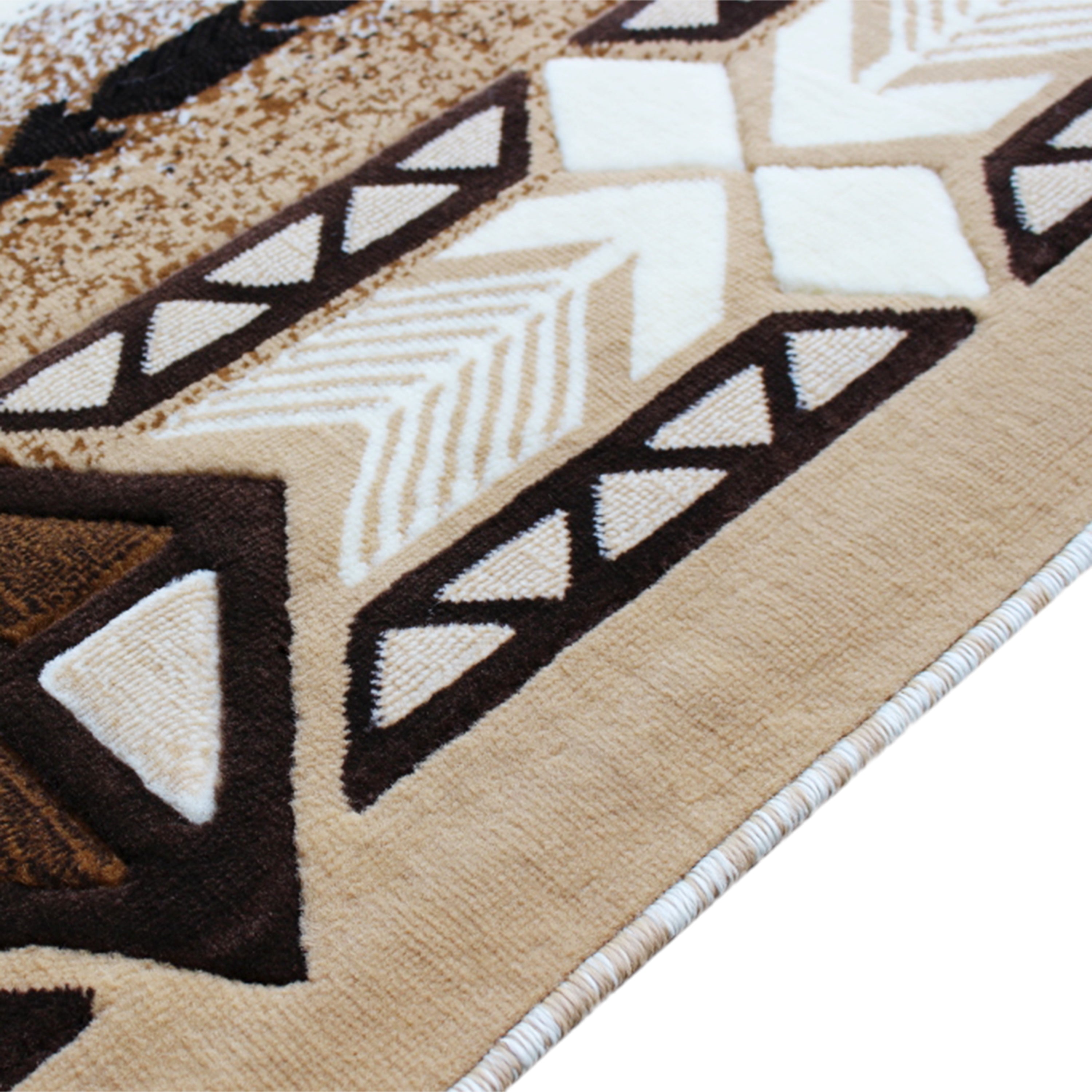 Mohave Collection 5' x 7' Ivory Traditional Southwestern Style Area Rug - Olefin Fibers with Jute Backing