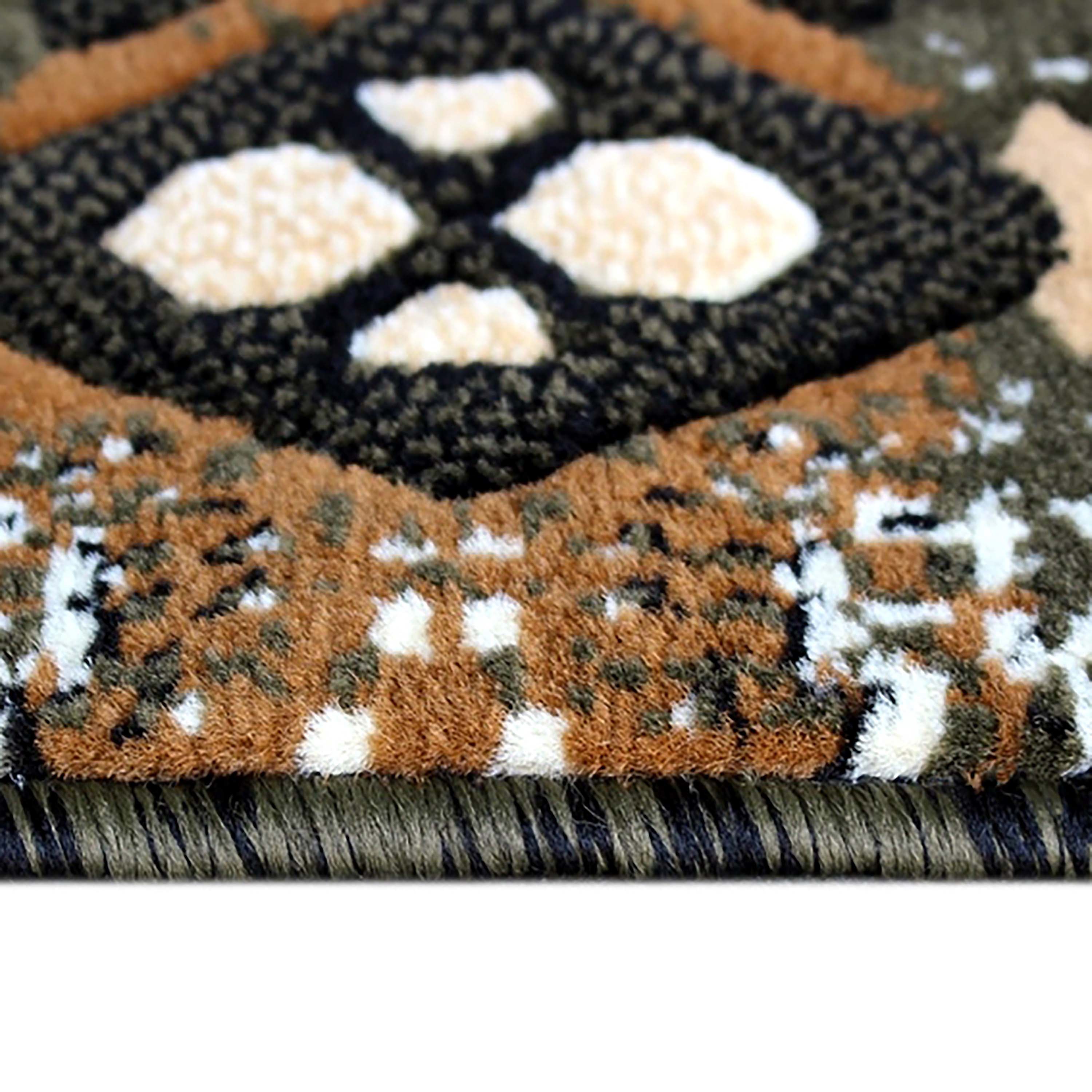 Mohave Collection 2' x 7' Sage Traditional Southwestern Style Area Rug - Olefin Fibers with Jute Backing