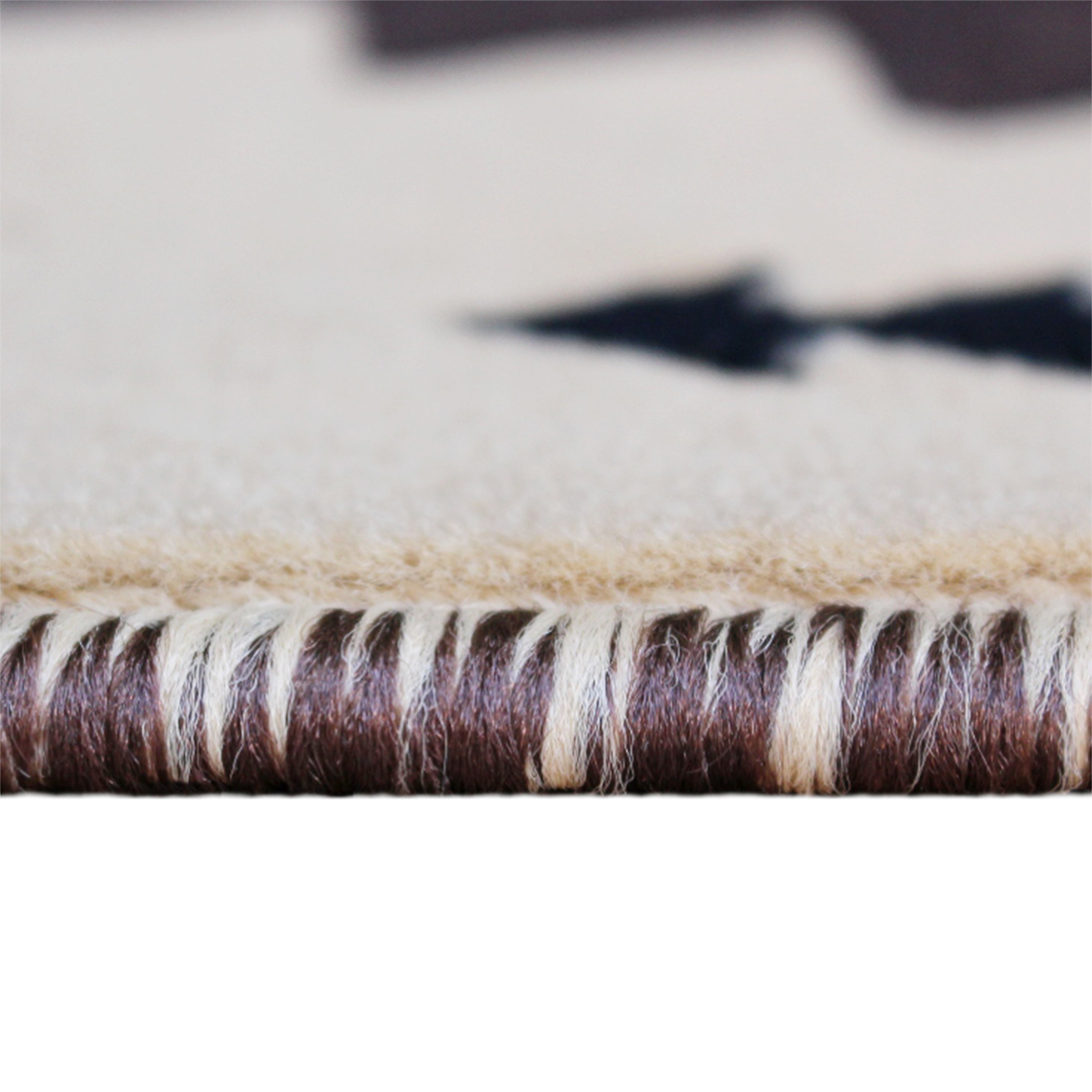 Mohave Collection 8' x 10' Ivory Traditional Southwestern Style Area Rug - Olefin Fibers with Jute Backing