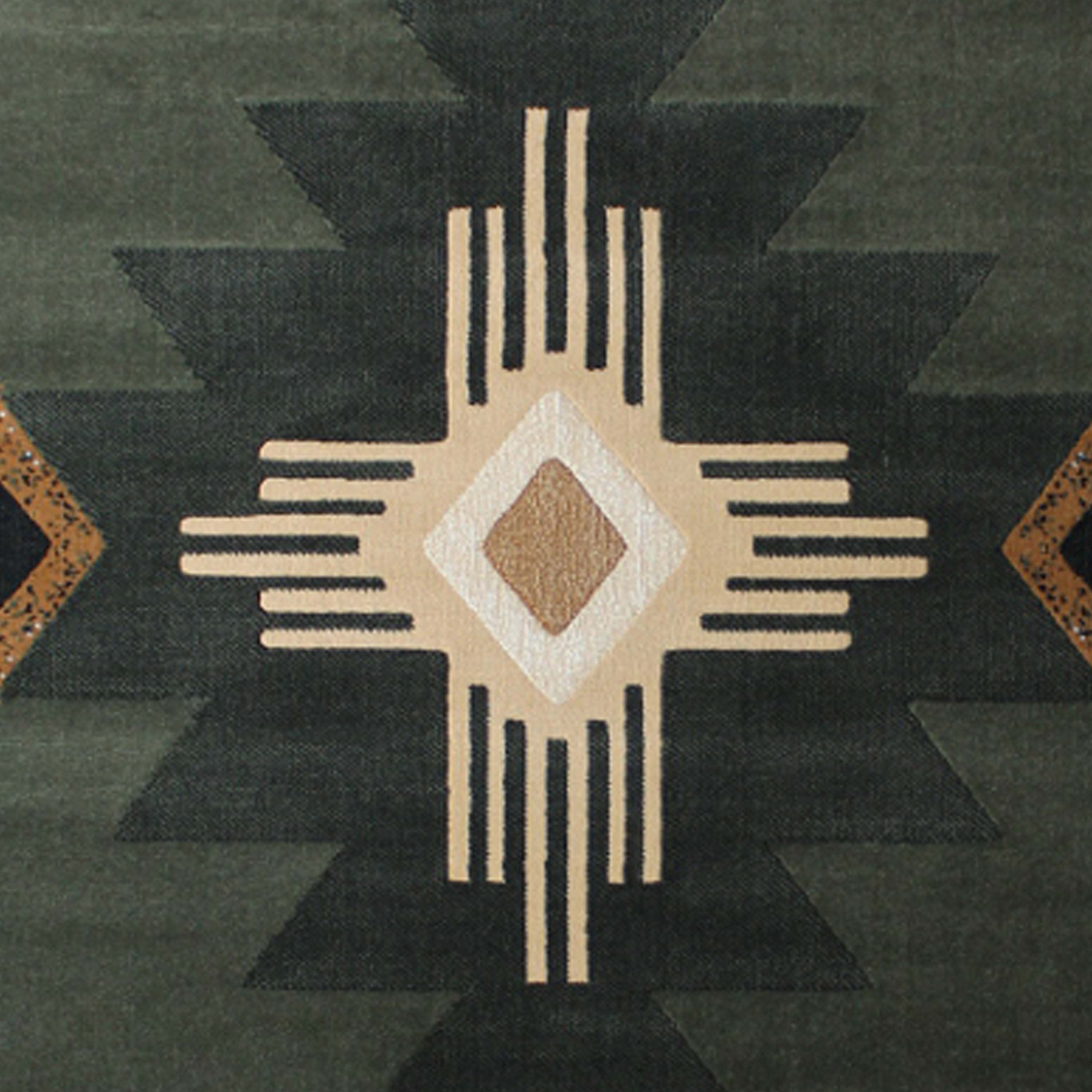 Mohave Collection 5' x 7' Sage Traditional Southwestern Style Area Rug - Olefin Fibers with Jute Backing