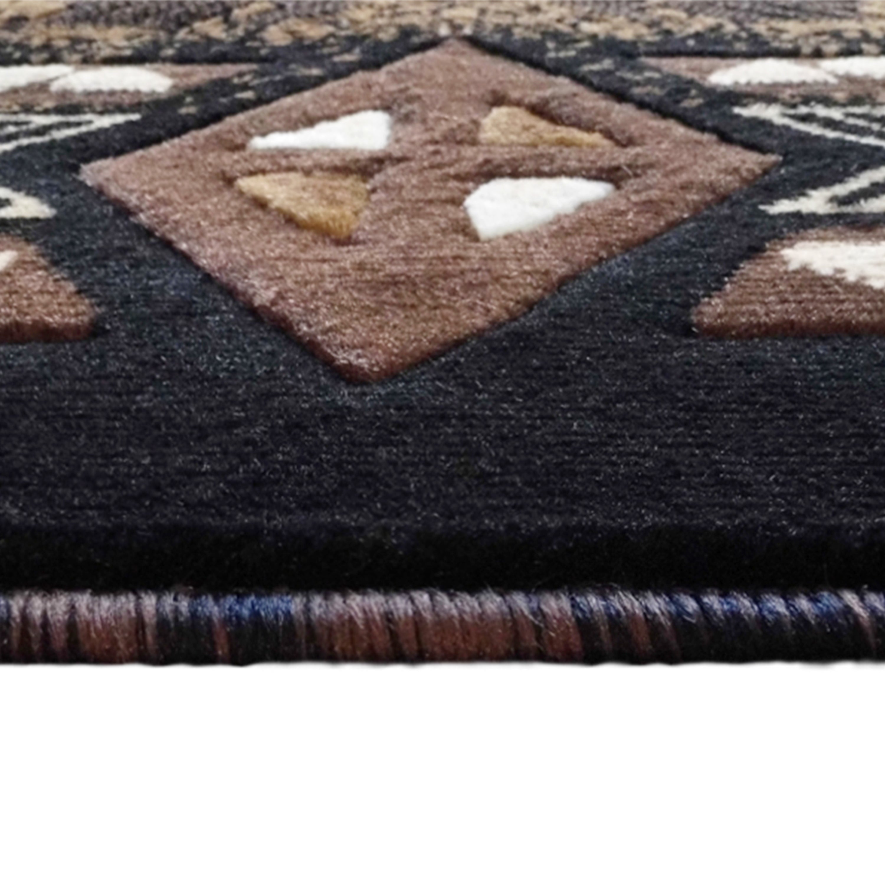 Mohave Collection 3' x 16' Chocolate Traditional Southwestern Style Area Rug - Olefin Fibers with Jute Backing
