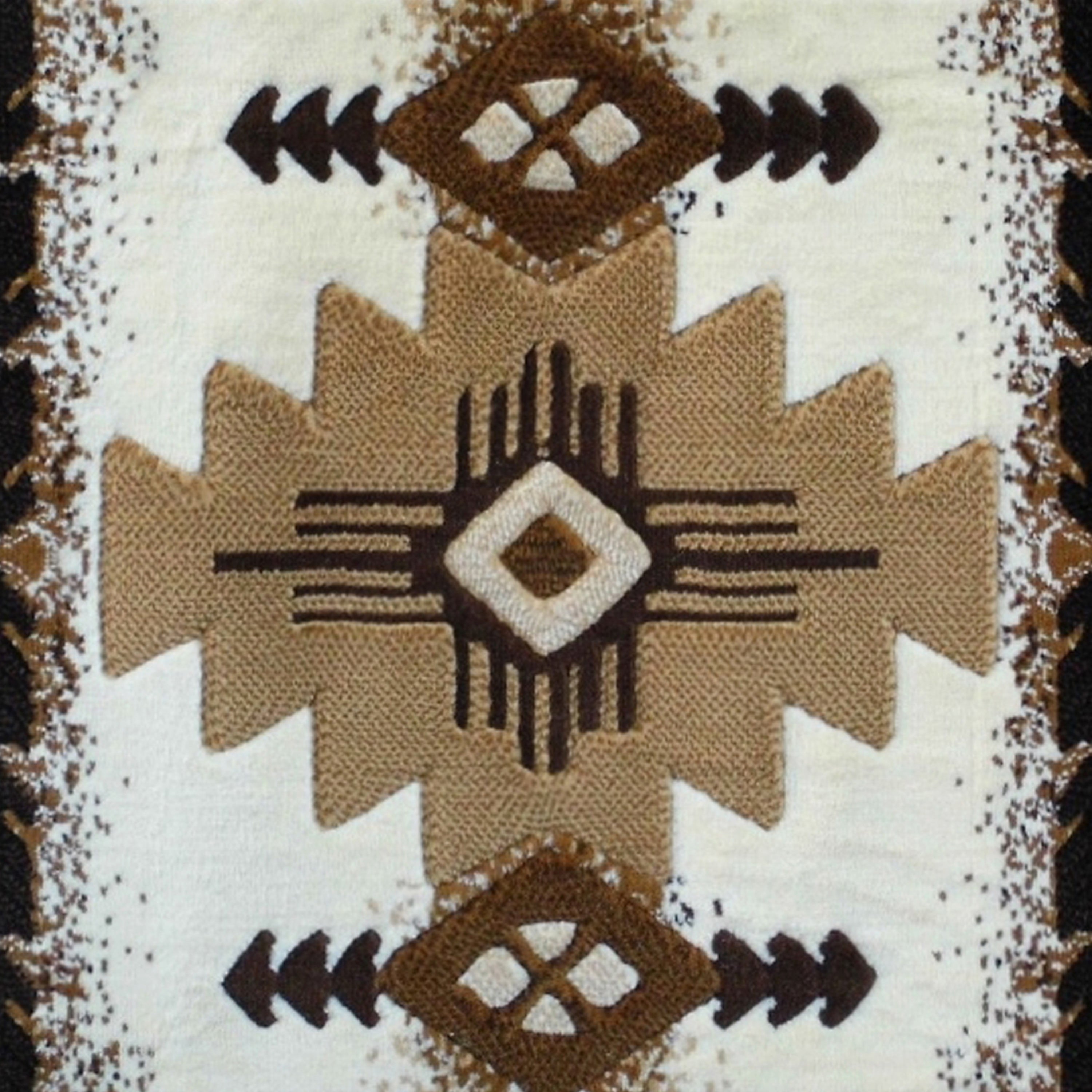 Mohave Collection 2' x 3' Ivory Traditional Southwestern Style Area Rug - Olefin Fibers with Jute Backing