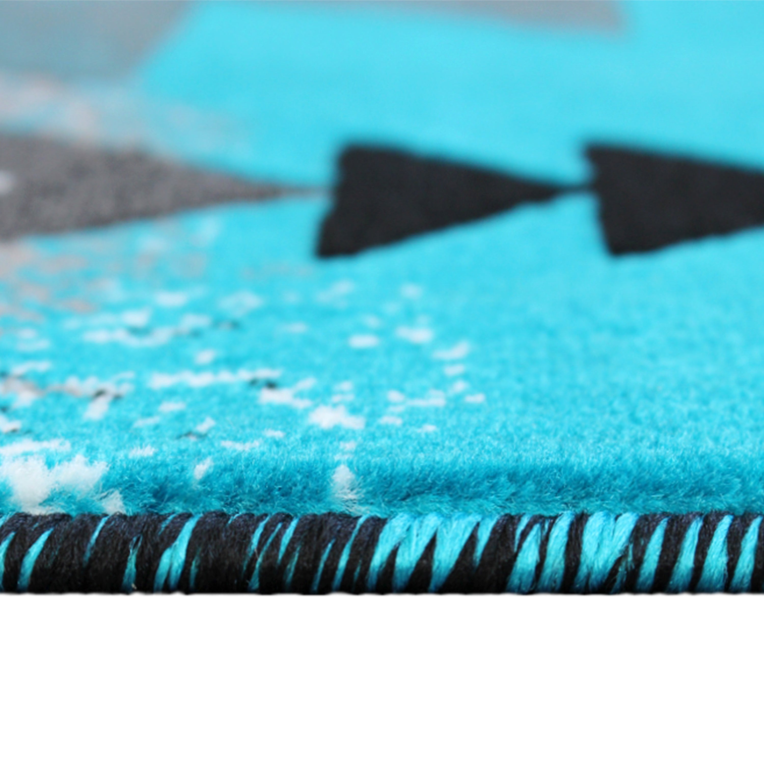 Mohave Collection 6' x 9' Turquoise Traditional Southwestern Style Area Rug - Olefin Fibers with Jute Backing