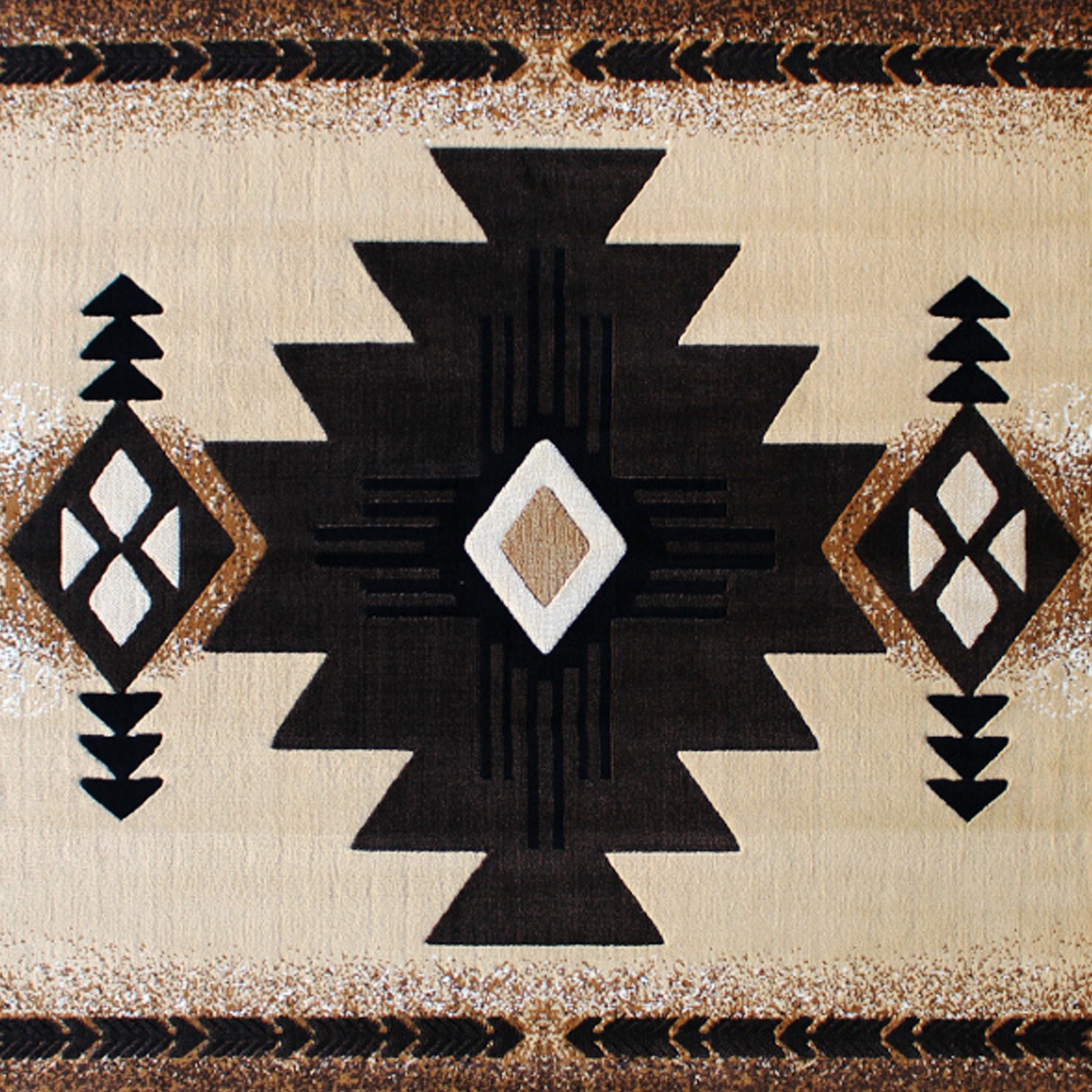 Mohave Collection 5' x 7' Brown Traditional Southwestern Style Area Rug - Olefin Fibers with Jute Backing
