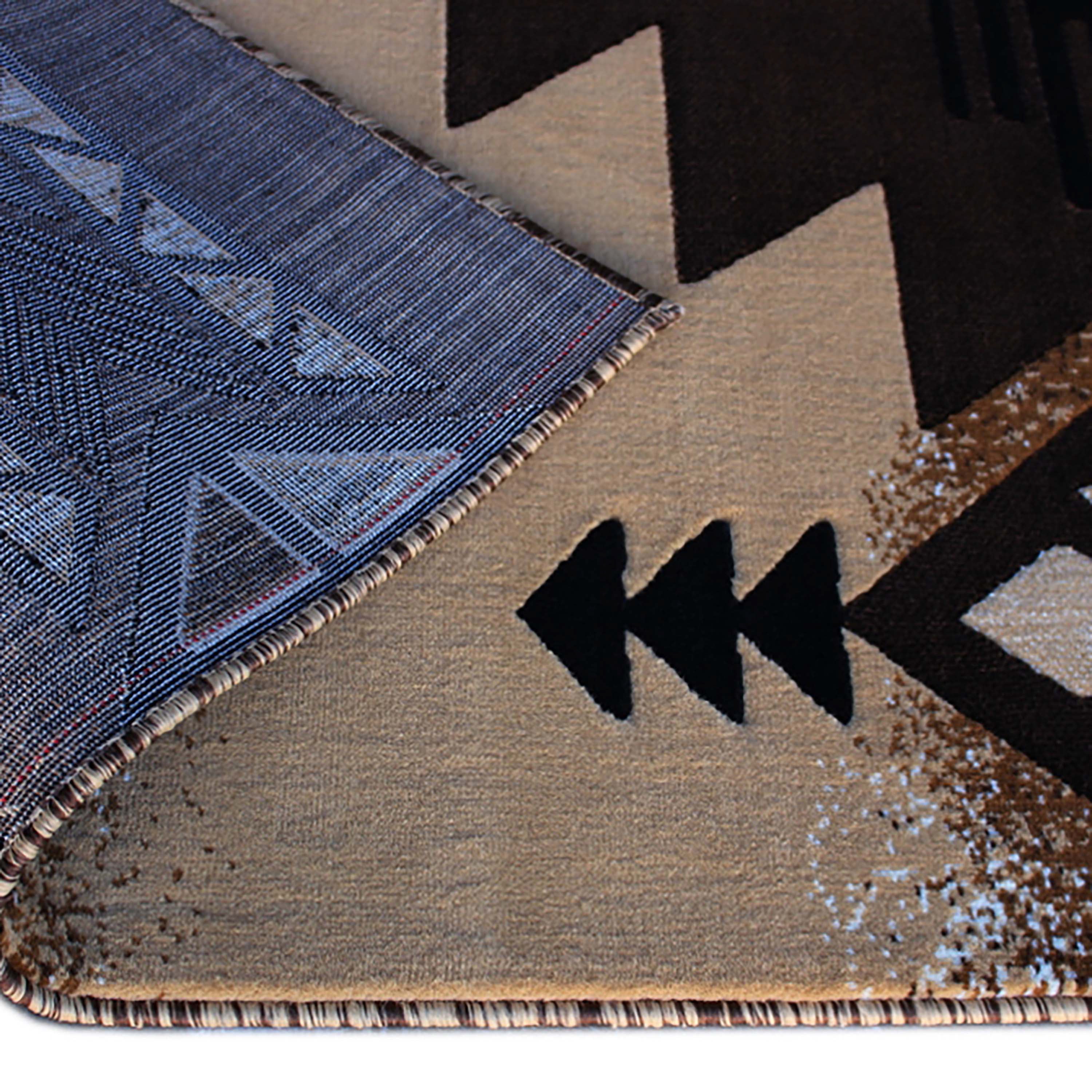 Mohave Collection 5' x 7' Brown Traditional Southwestern Style Area Rug - Olefin Fibers with Jute Backing