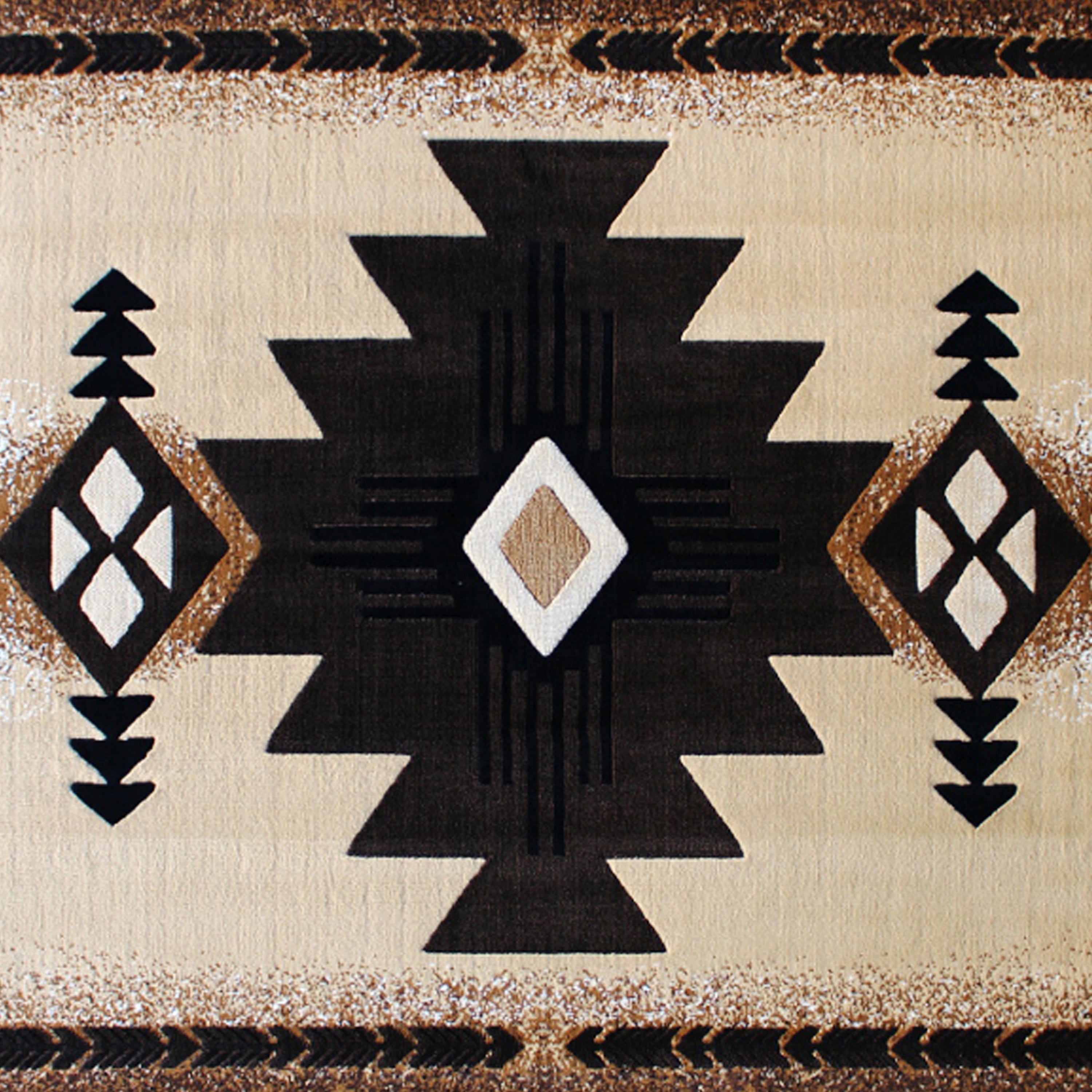 Mohave Collection 8' x 10' Brown Traditional Southwestern Style Area Rug - Olefin Fibers with Jute Backing