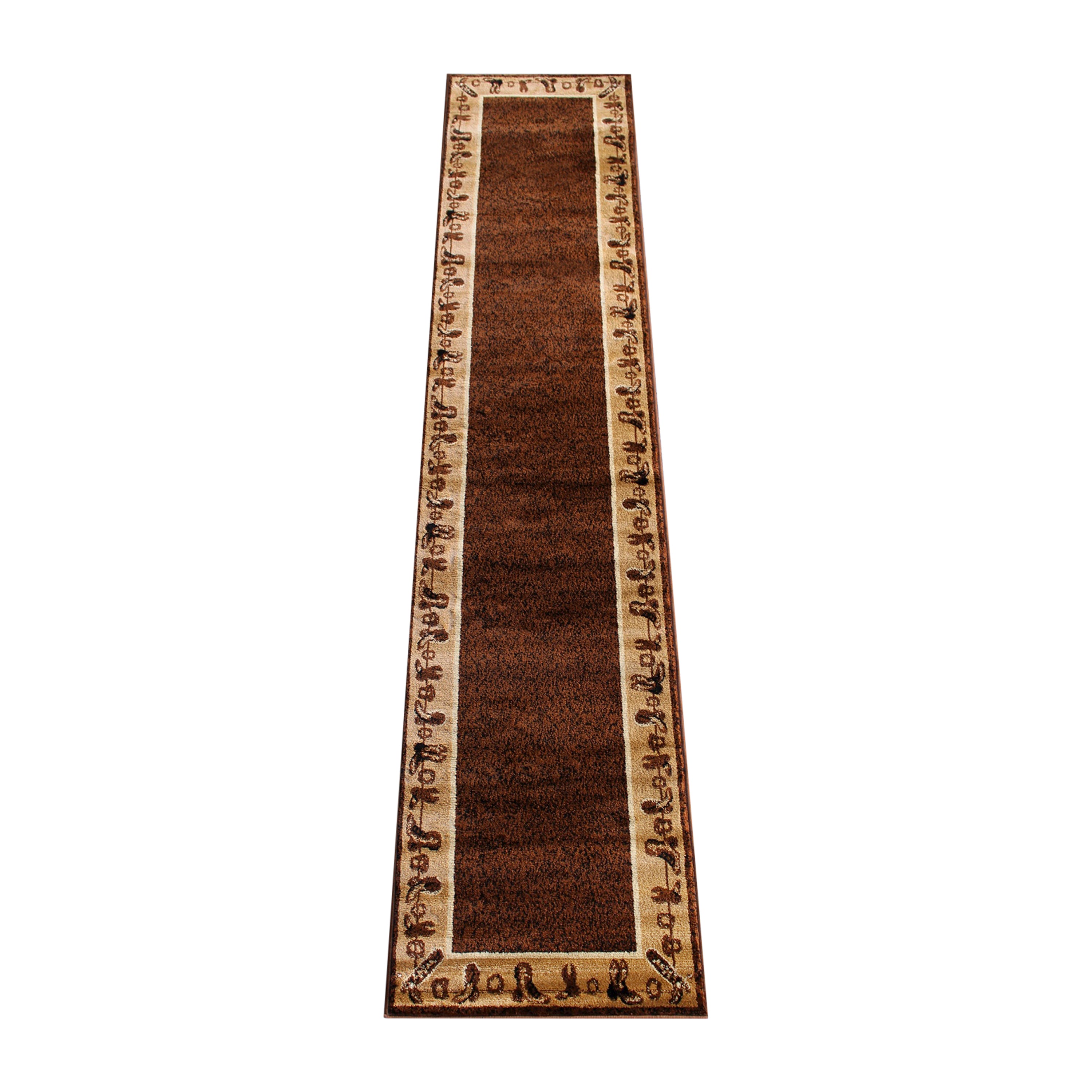 Williams Collection 2' x 11' Brown Western Inspired Runner Area Rug for Indoor Use