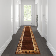 Williams Collection 2' x 11' Brown Western Inspired Runner Area Rug for Indoor Use