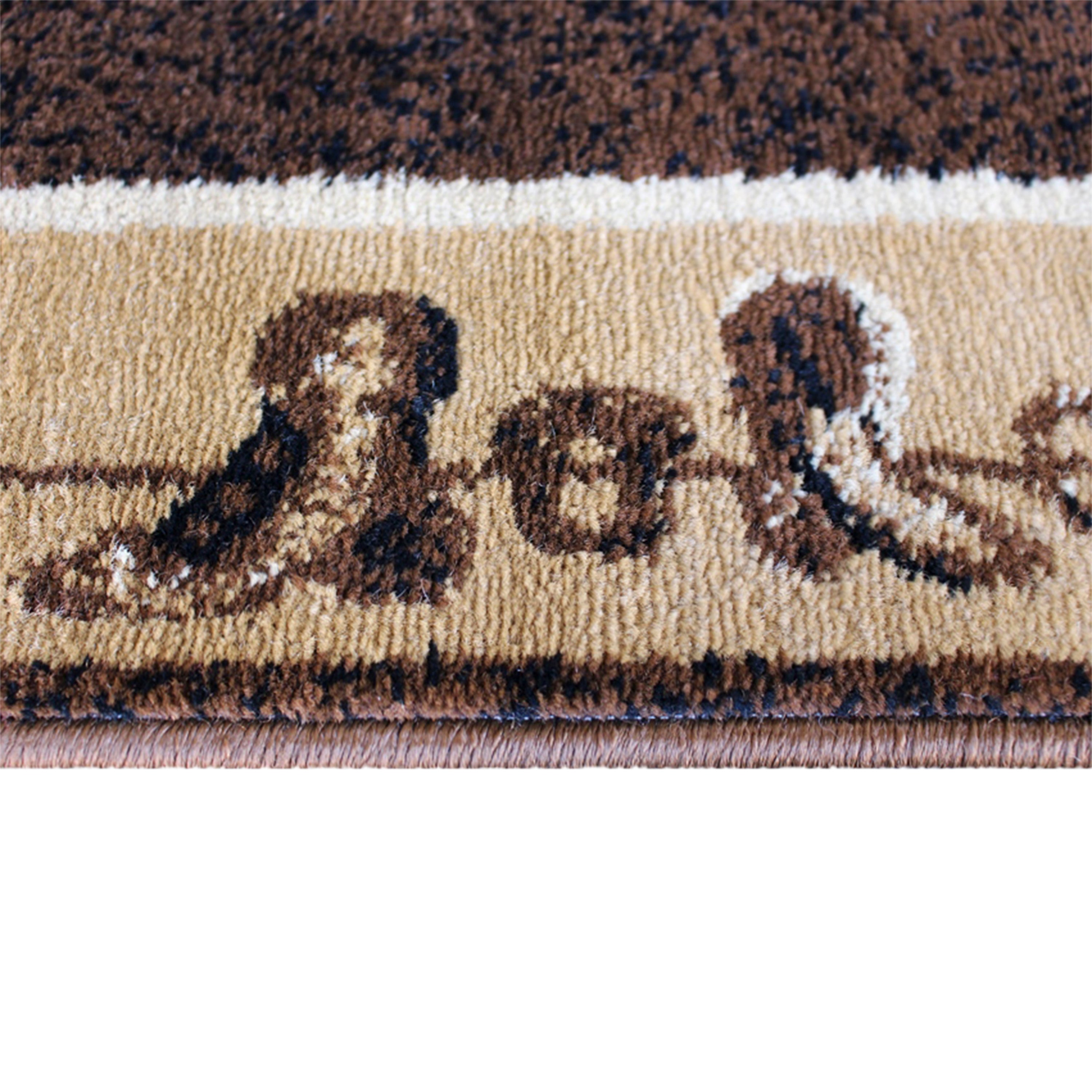 Williams Collection 2' x 11' Brown Western Inspired Runner Area Rug for Indoor Use