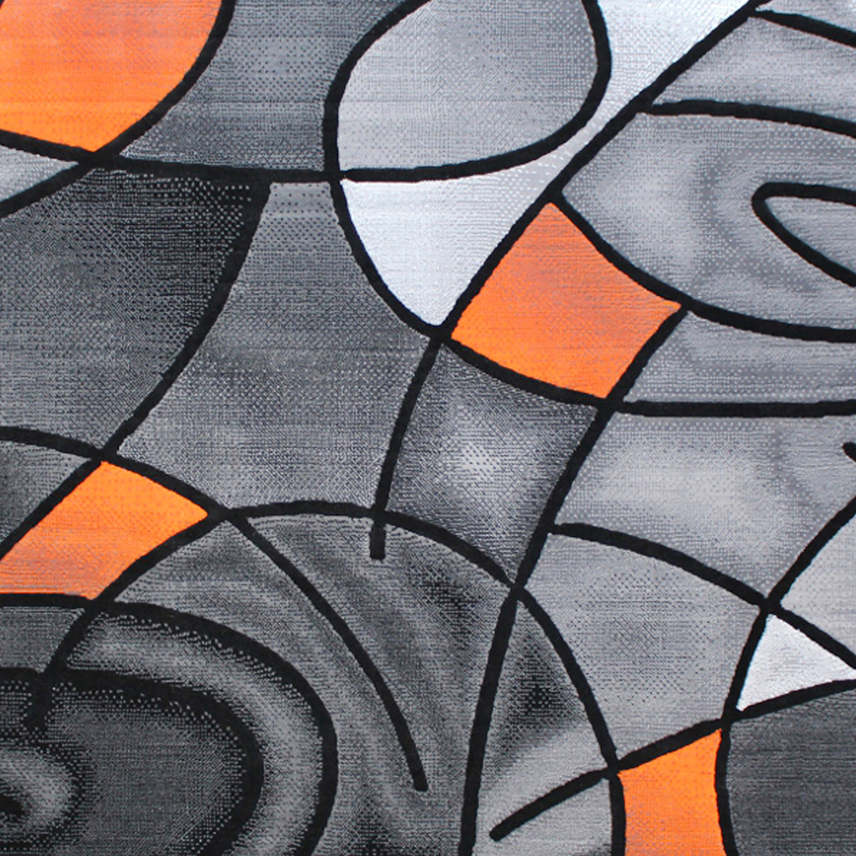 Jubilee Collection 5' x 7' Orange Abstract Area Rug - Olefin Rug with Jute Backing - Living Room, Bedroom, & Family Room