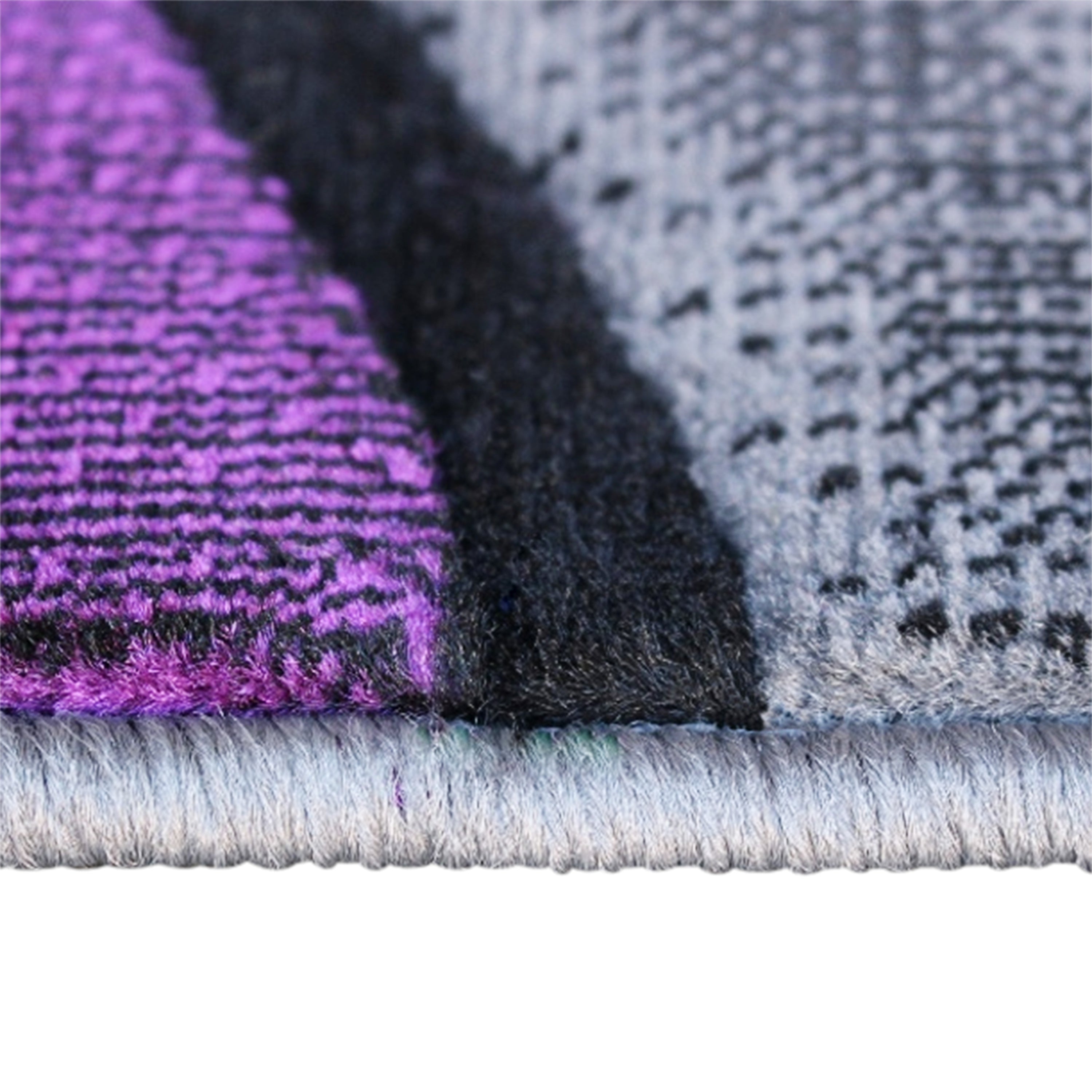 Jubilee Collection 6' x 9' Purple Abstract Area Rug - Olefin Rug with Jute Backing - Living Room, Bedroom, & Family Room