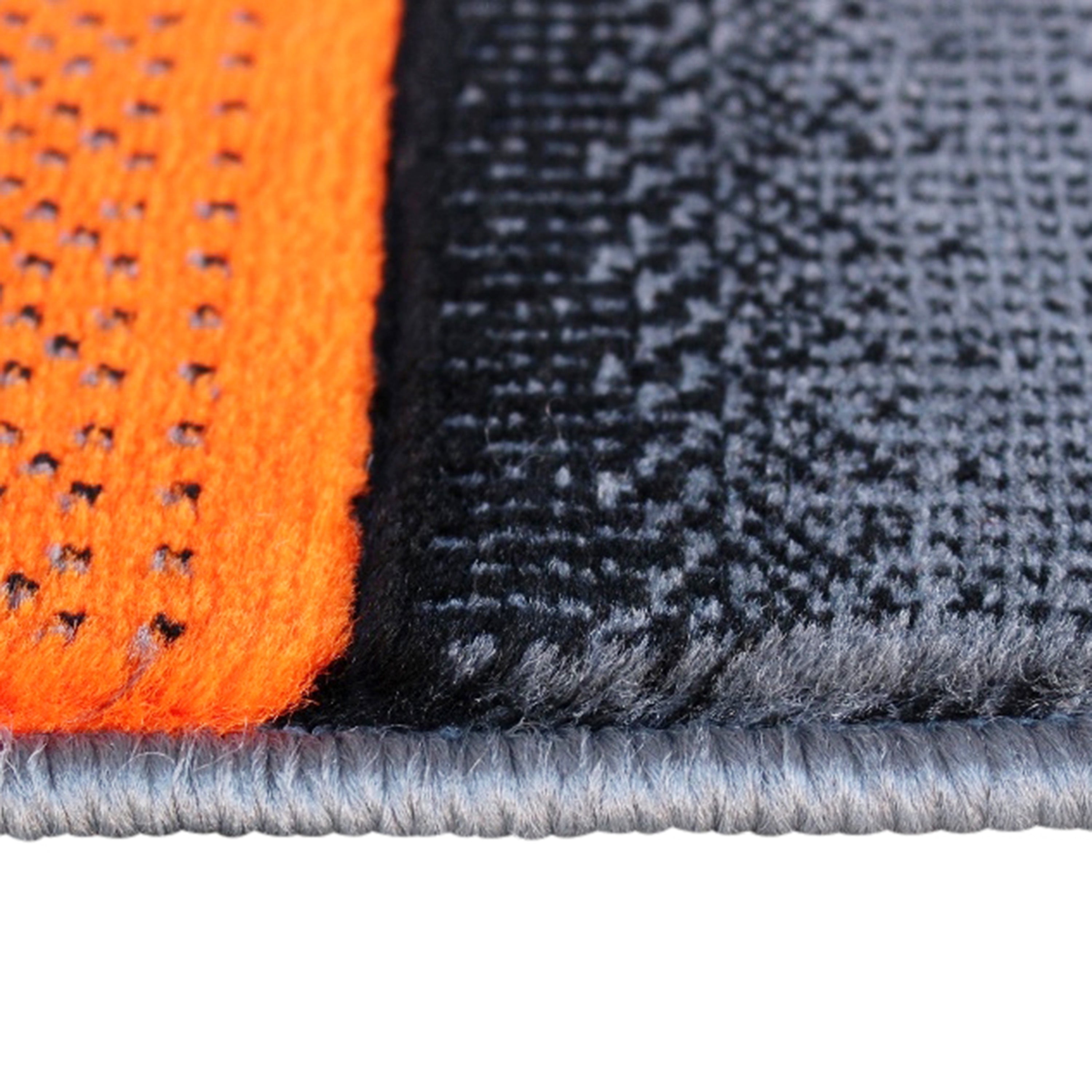 Elio Collection 5' x 7' Orange Color Blocked Area Rug - Olefin Rug with Jute Backing - Entryway, Living Room, or Bedroom