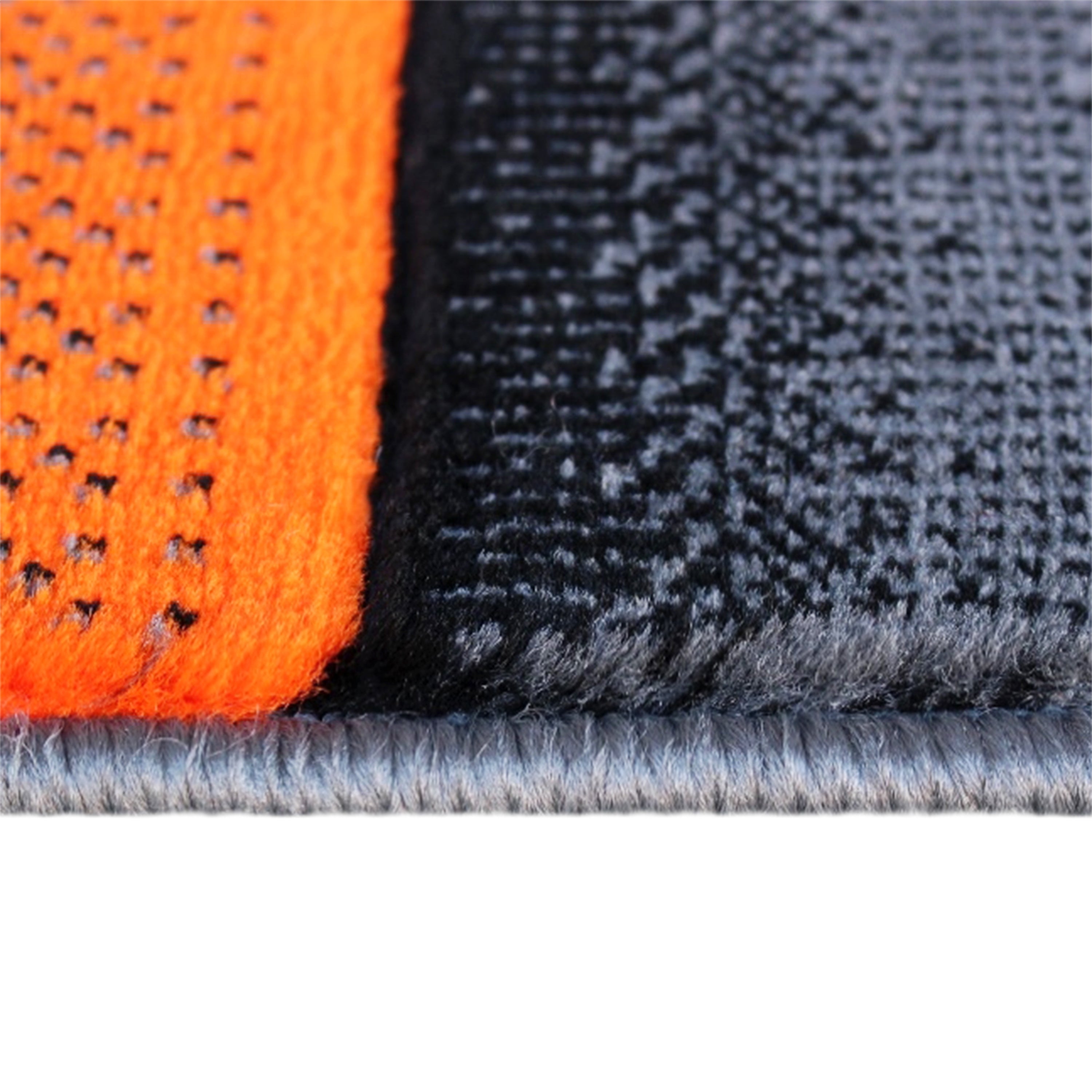 Elio Collection 8' x 10' Orange Color Blocked Area Rug - Olefin Rug with Jute Backing - Entryway, Living Room, or Bedroom