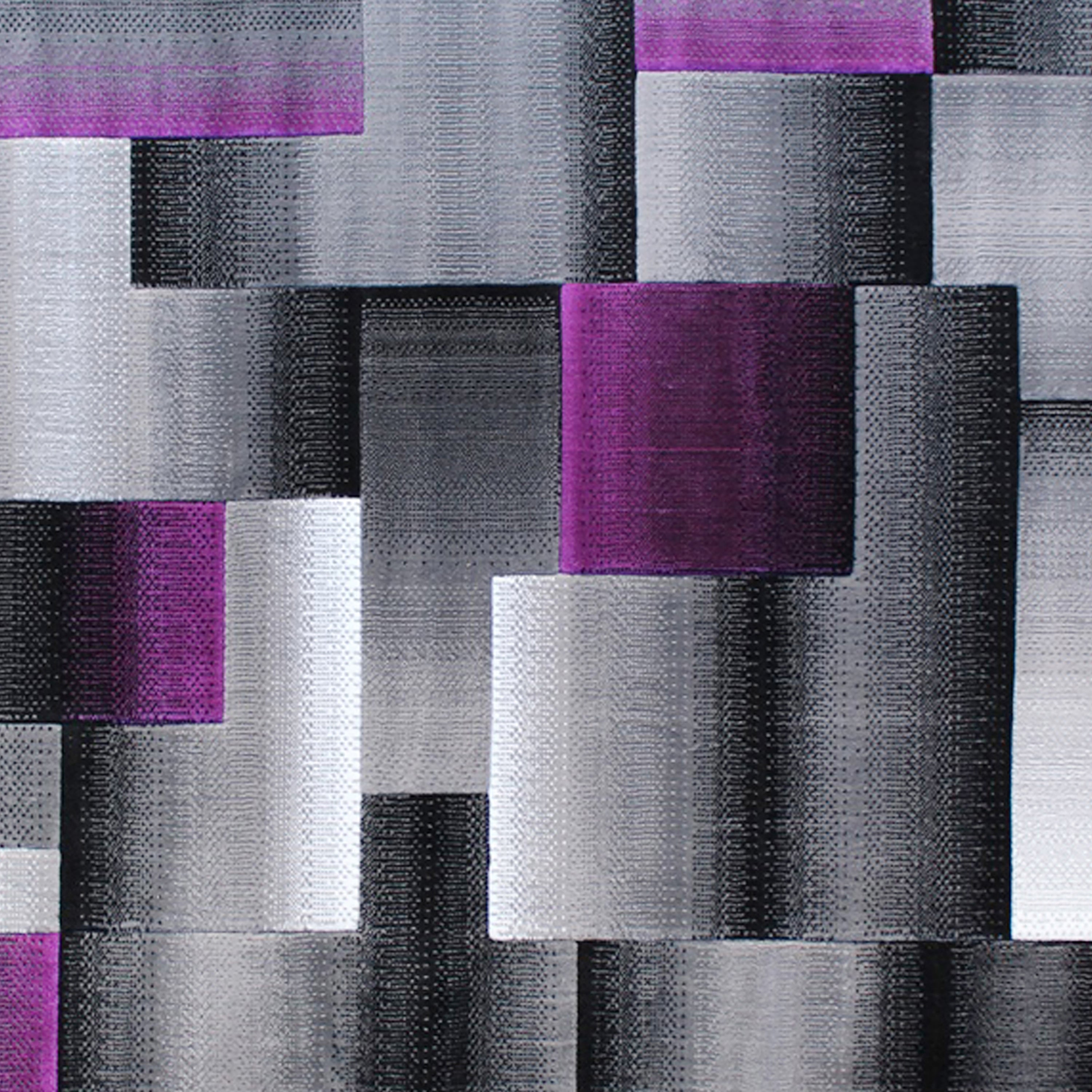 Elio Collection 8' x 10' Purple Color Blocked Area Rug - Olefin Rug with Jute Backing - Entryway, Living Room, or Bedroom