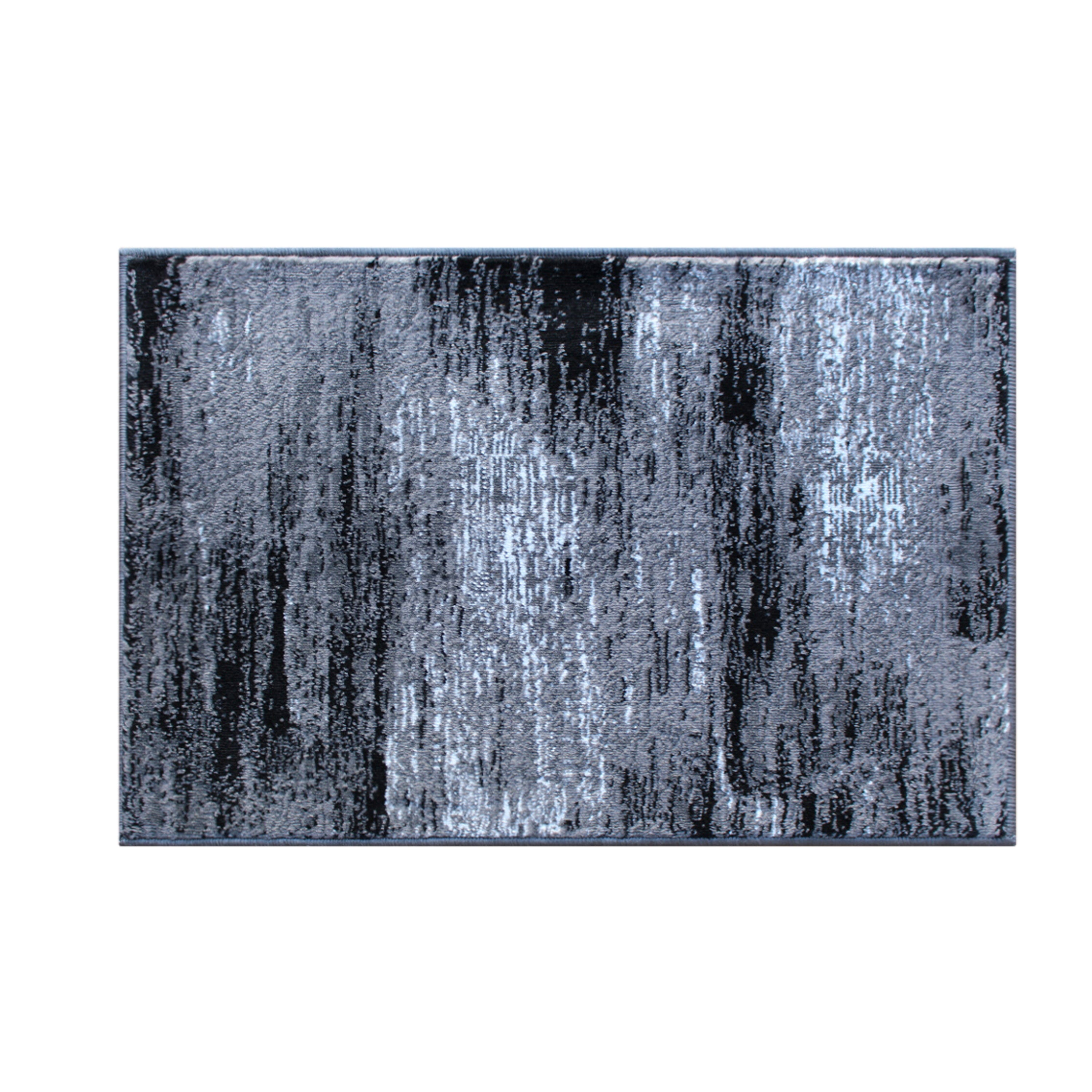 Rylan Collection 2' x 3' Gray Abstract Scraped Area Rug - Olefin Rug with Jute Backing - Living Room, Bedroom, & Entryway