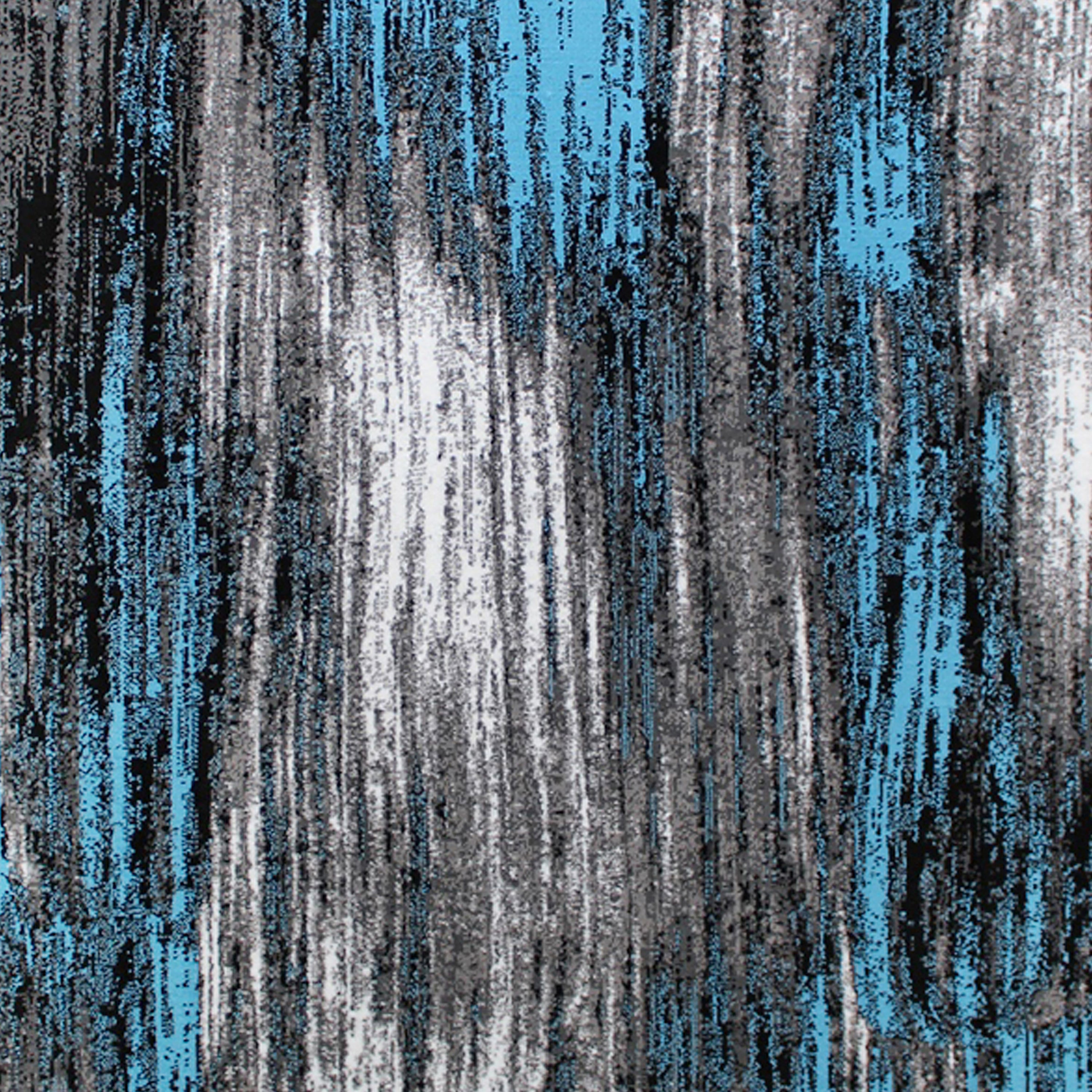 Rylan Collection 5' x 7' Blue Scraped Design Area Rug - Olefin Rug with Jute Backing - Living Room, Bedroom, Entryway